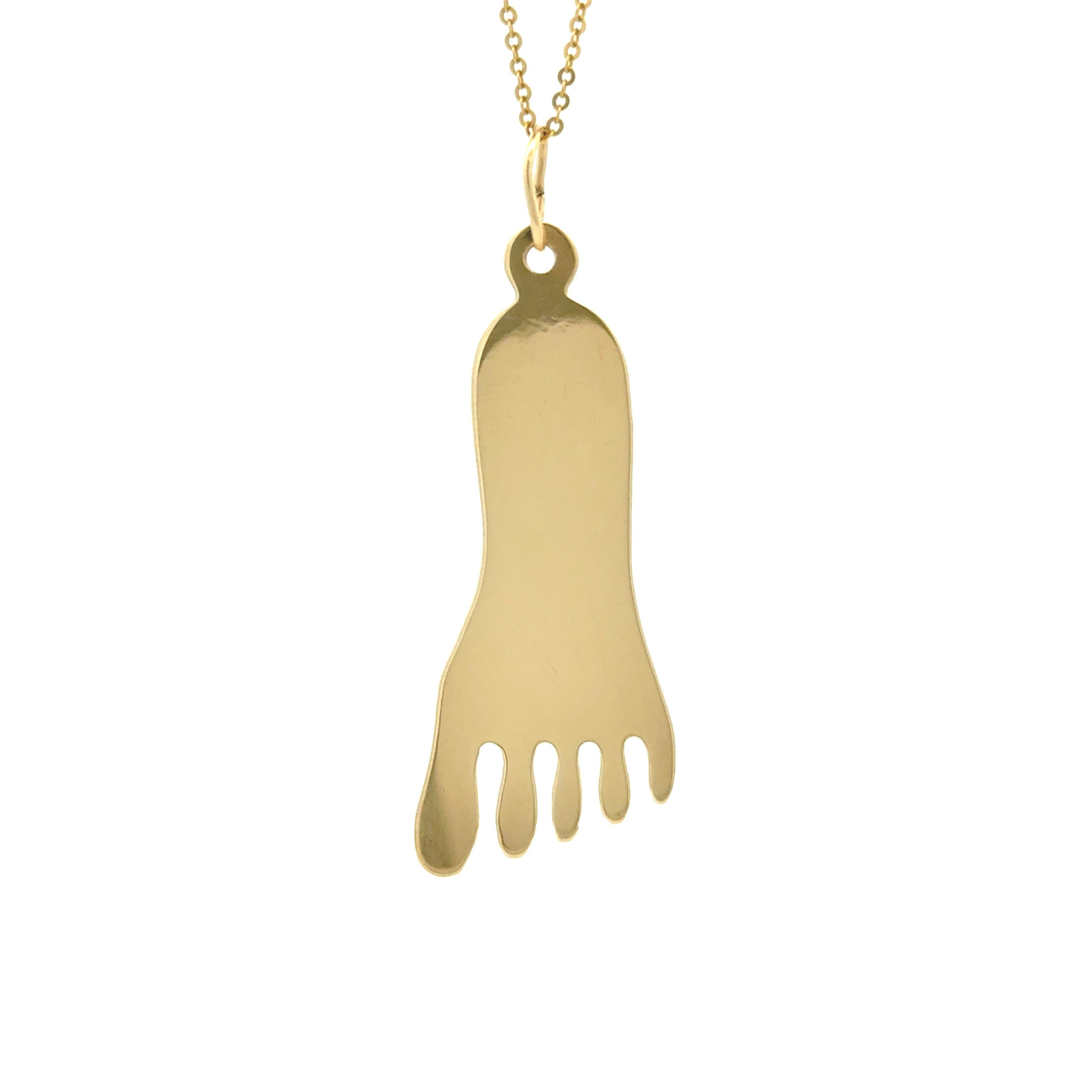 14k Yellow Gold Vintage Foot Charm