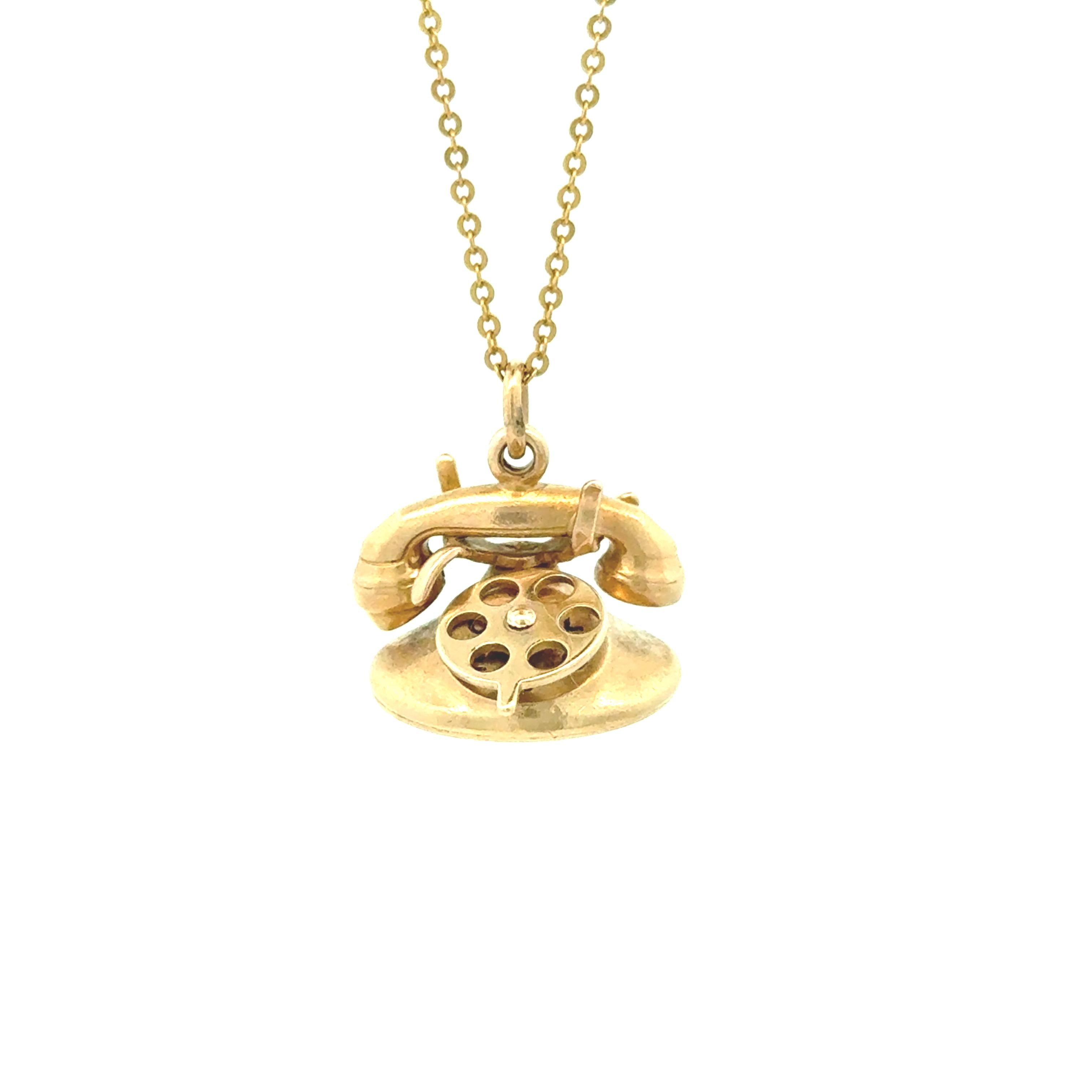 14k Yellow Gold "I love you" Phone Charm