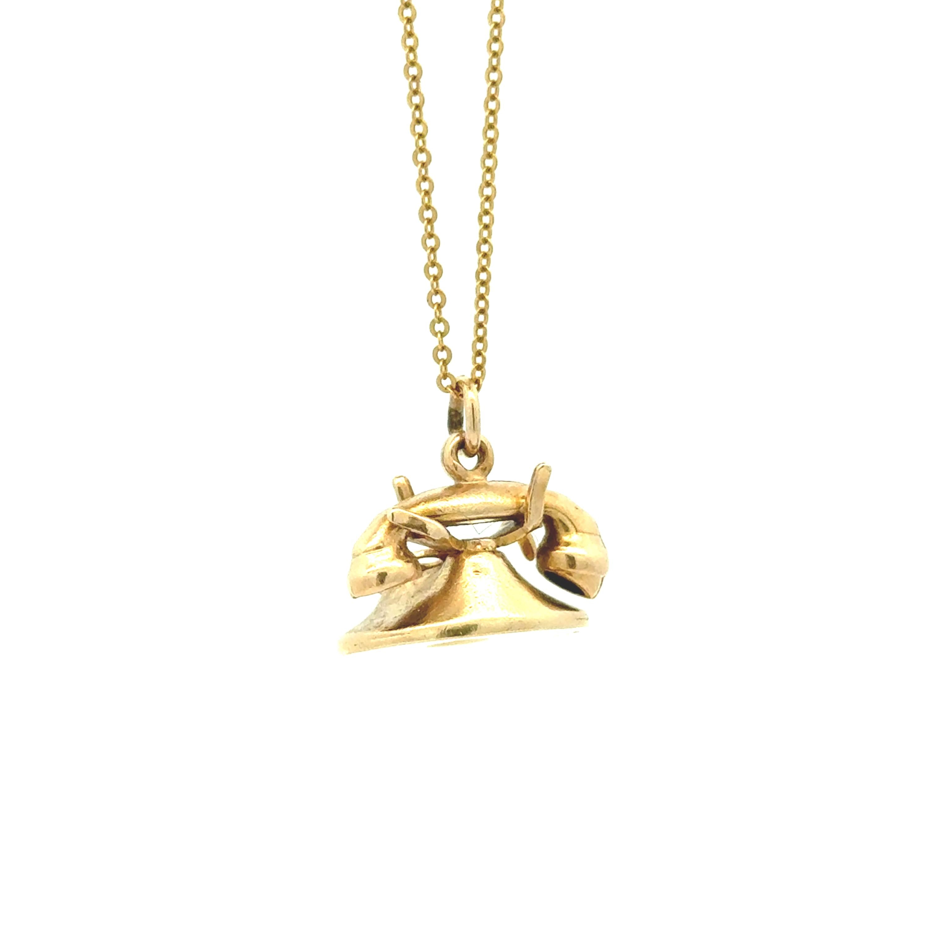 14k Yellow Gold "I love you" Phone Charm