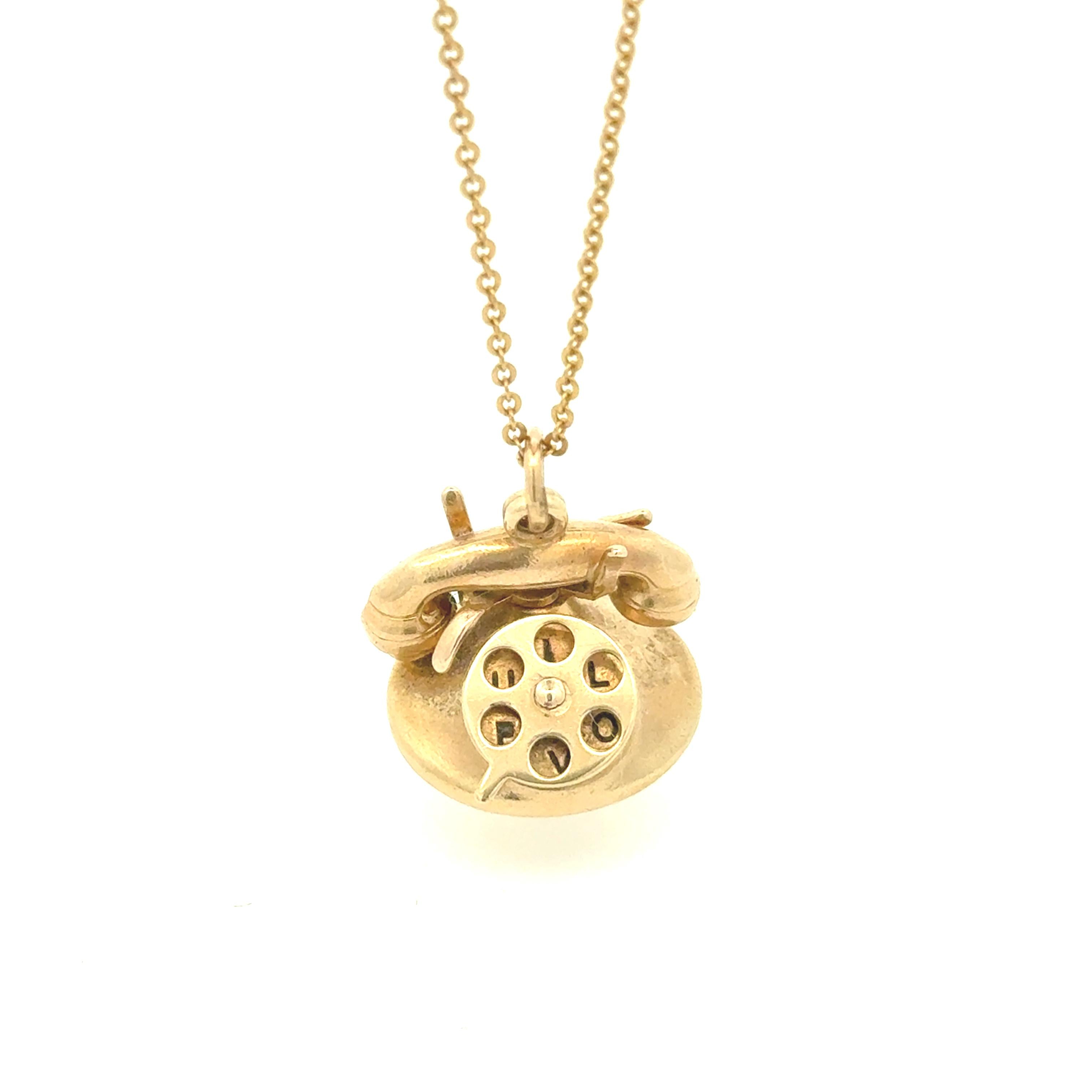 14k Yellow Gold "I love you" Phone Charm