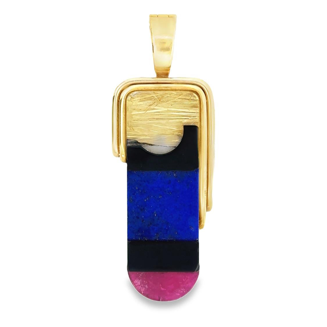 Vintage 14k Gold Geometric Pendant