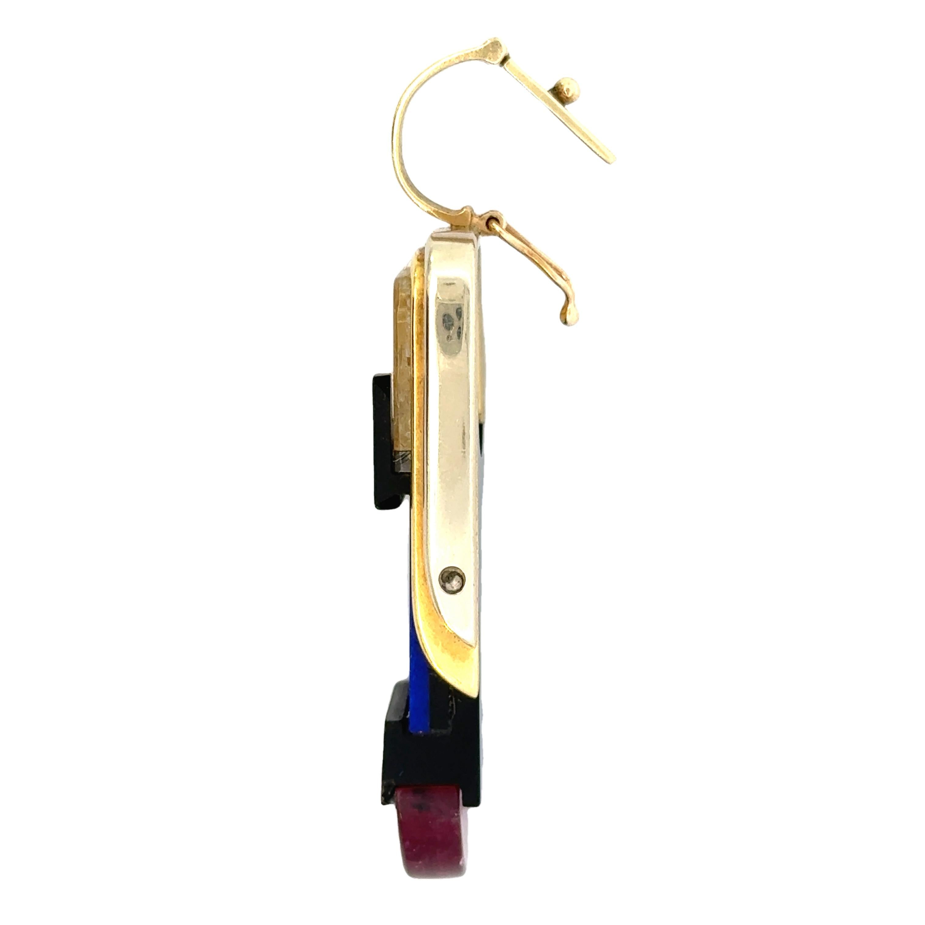 Vintage 14k Gold Geometric Pendant