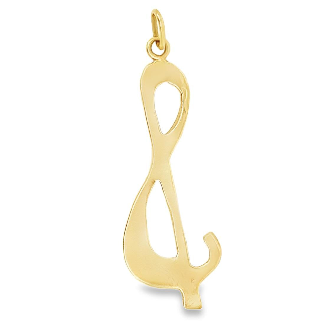 Vintage 14k Gold Letter "S" Charm