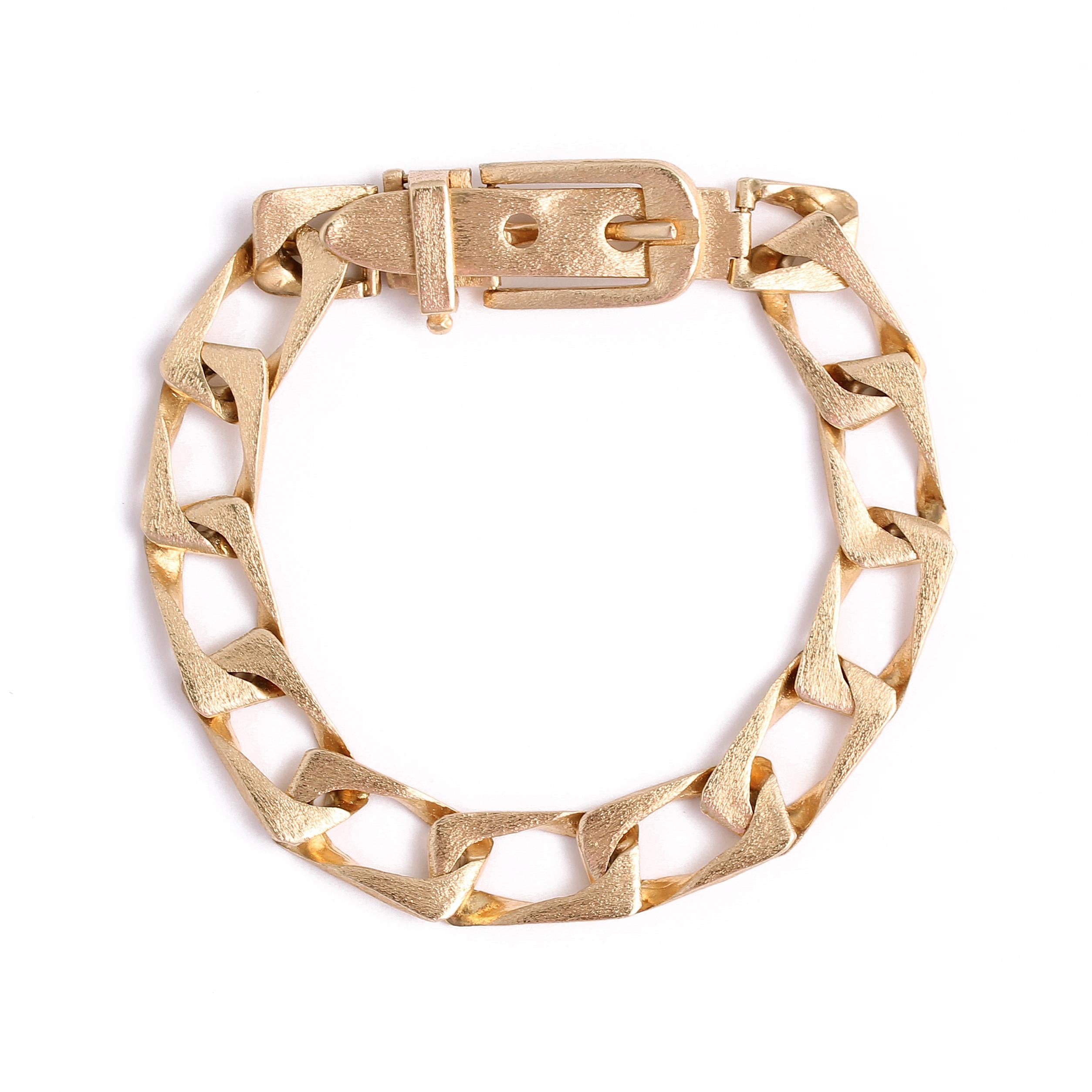14k Yellow Gold Vintage Buckle Bracelet
