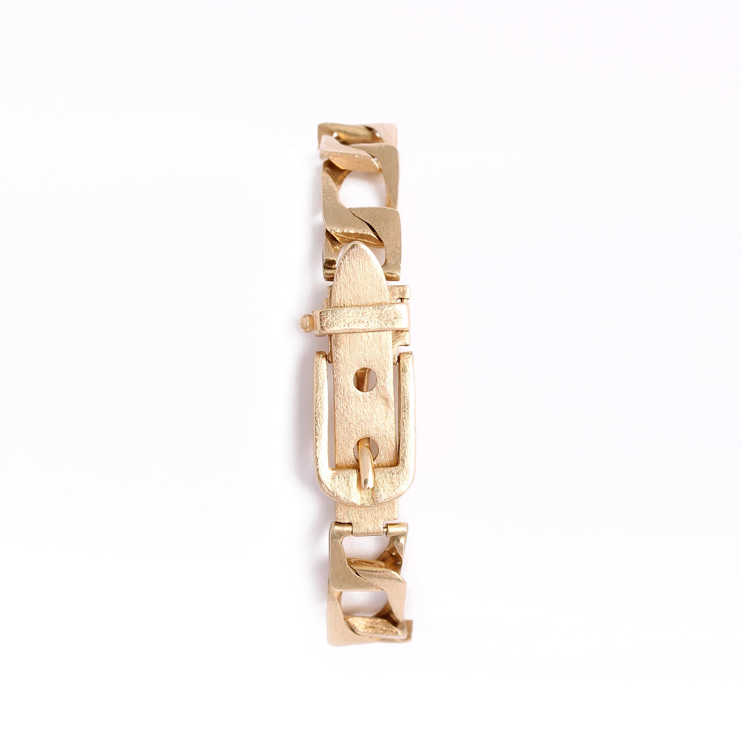 14k Yellow Gold Vintage Buckle Bracelet