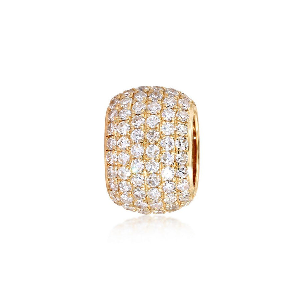 Espaciador Rondel de oro de 14 k con diamantes grandes