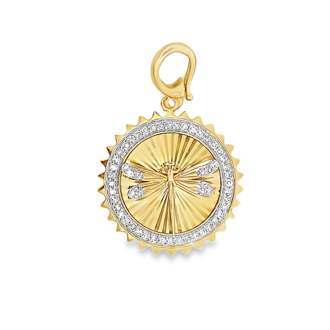 Dije de luciérnaga con diamantes en oro amarillo de 14 k