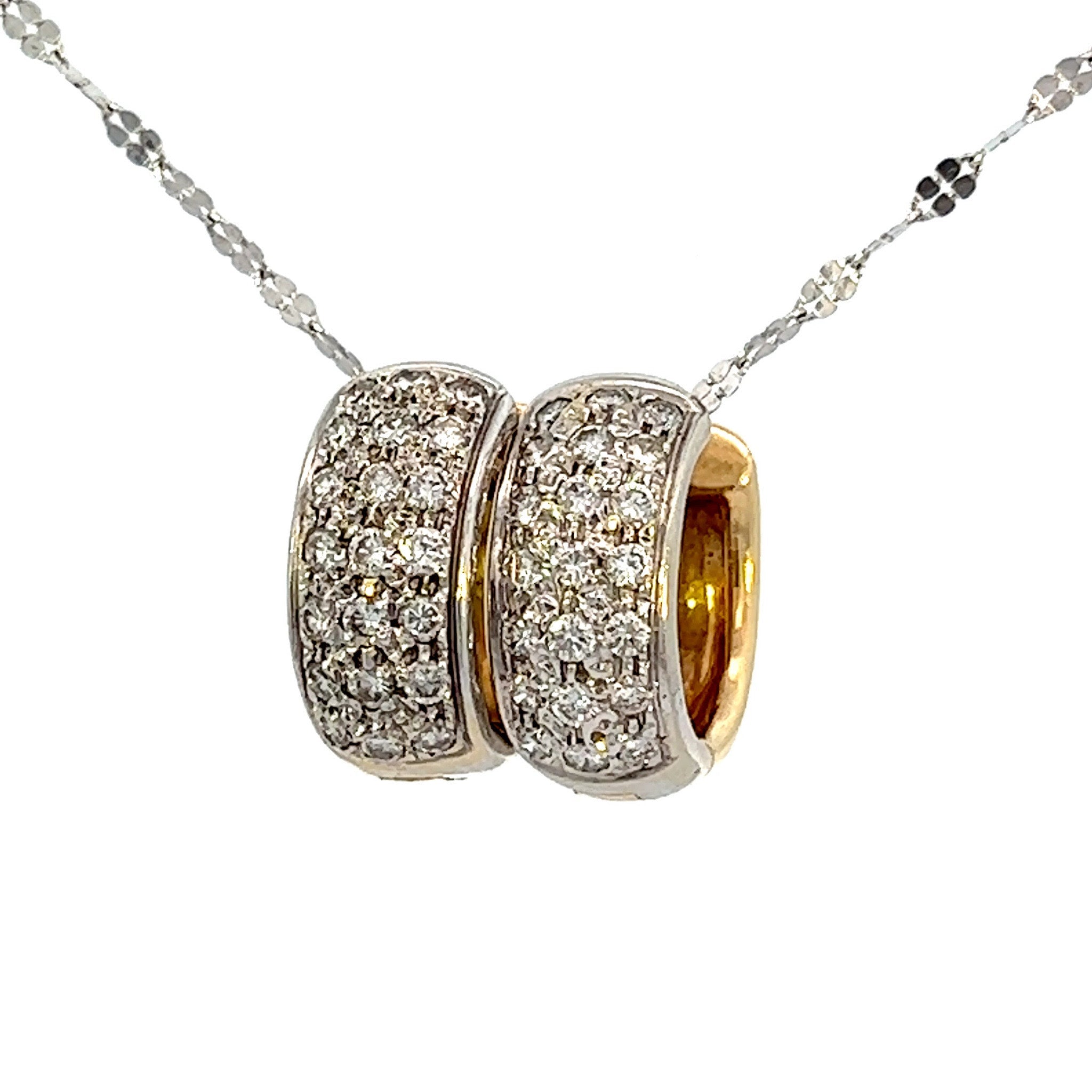 Vintage Diamond Chunky 18k Gold Hoops