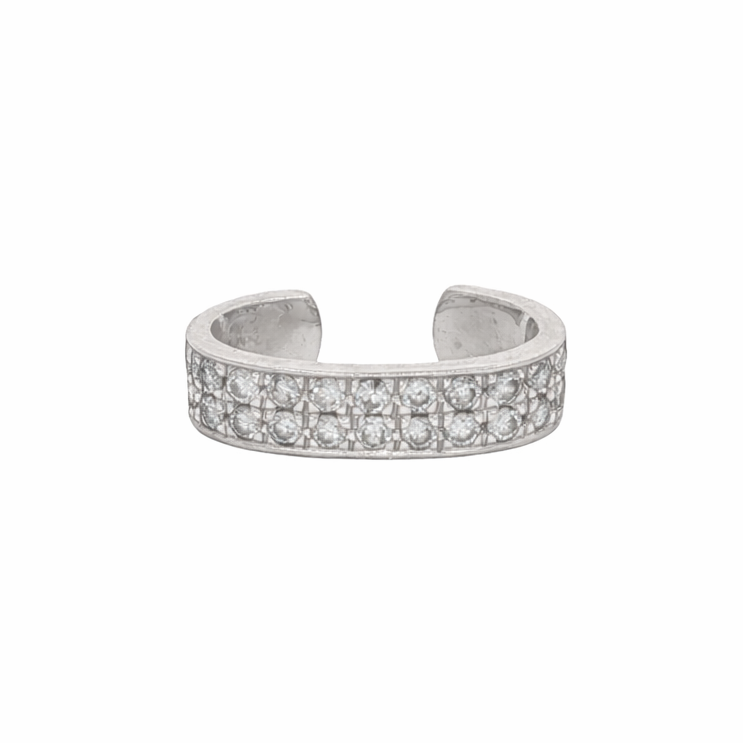 14k Gold Double Row Diamond Ear Cuff