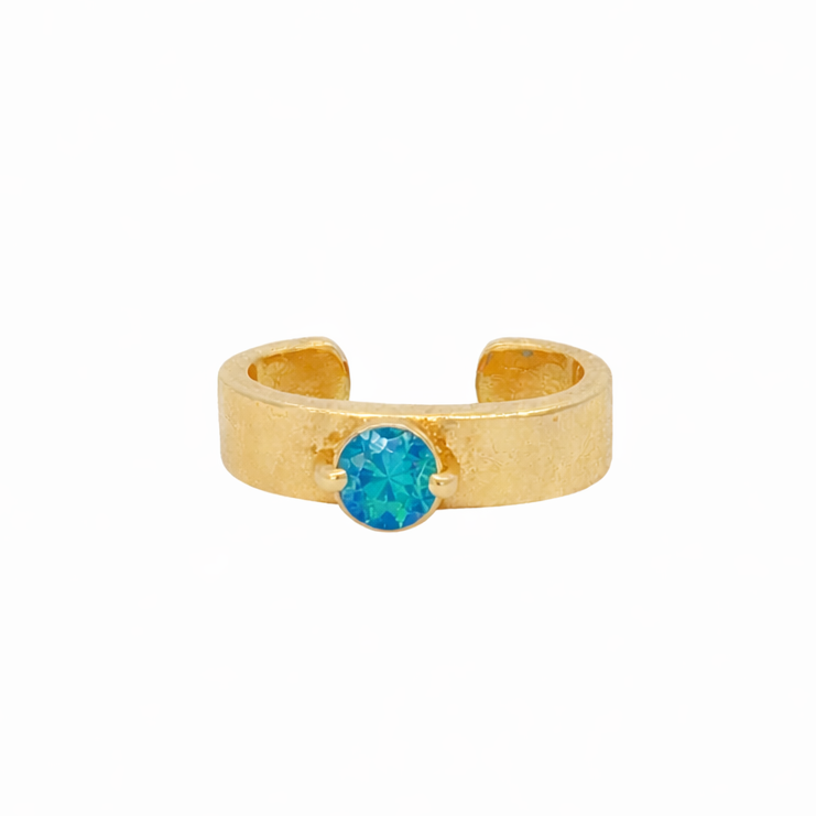 14k Gold Gemstone Ear Cuff