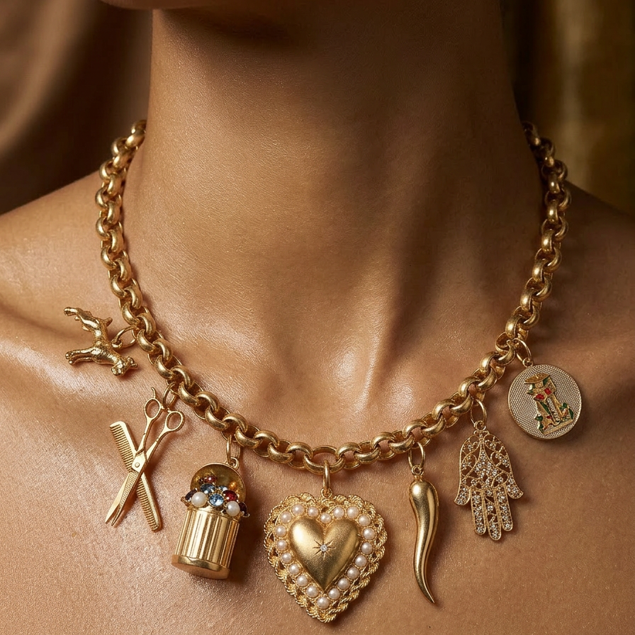 14 Karat Yellow Gold Red and Green Enamel Vintage Owl Bird Charm