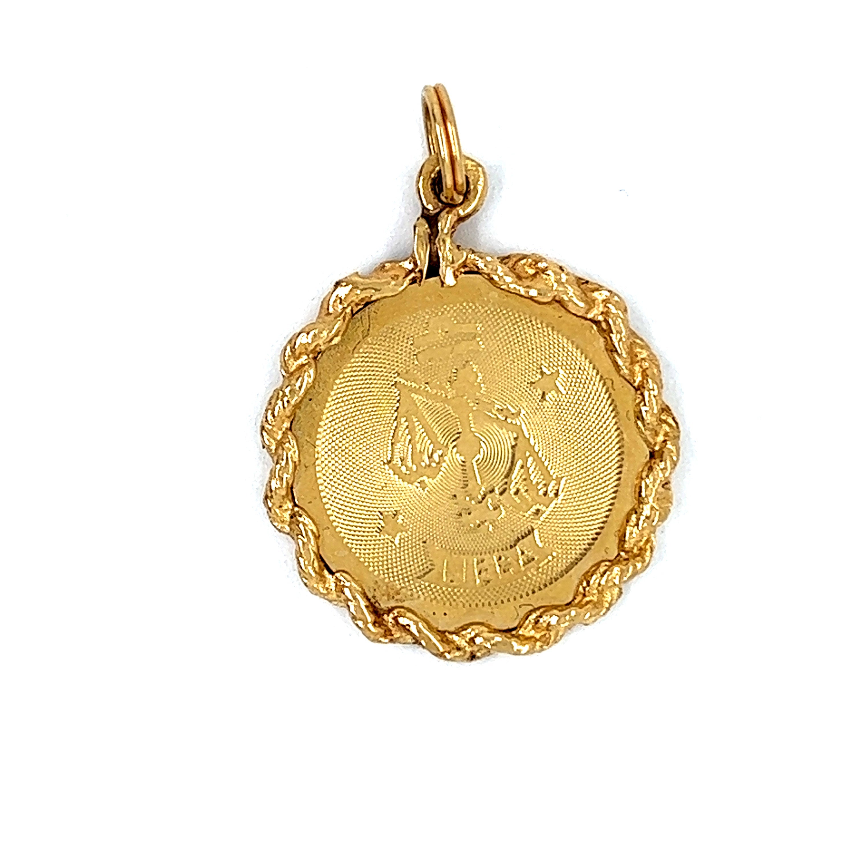 Vintage Libra Zodiac 14k Gold Charm
