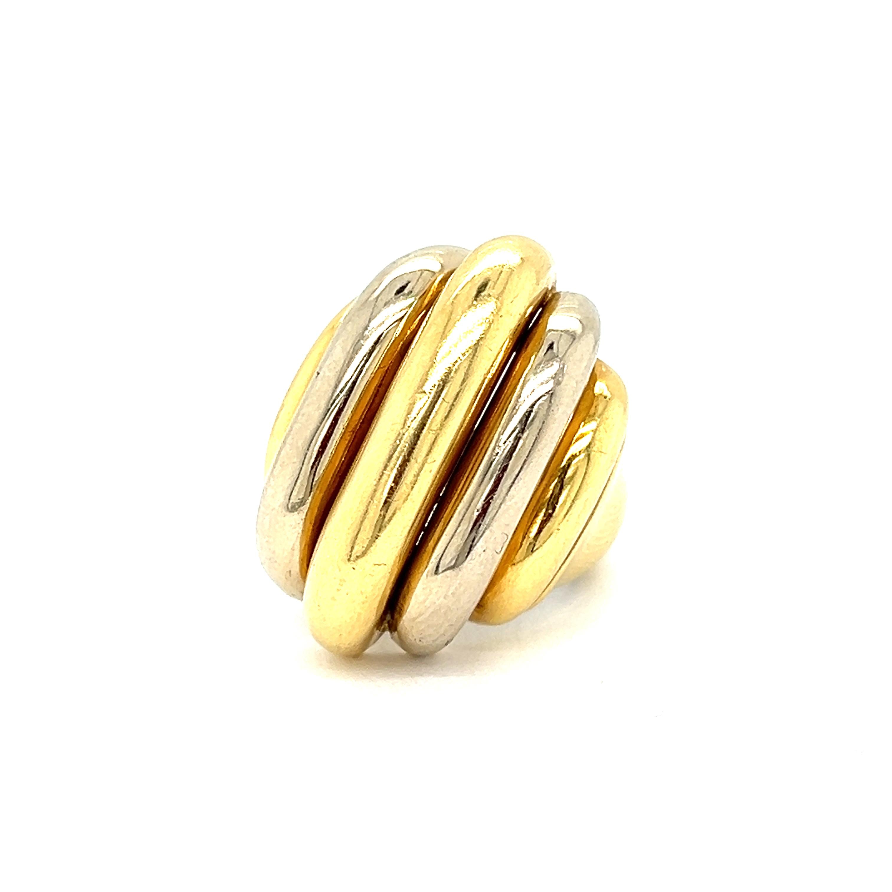 Vintage 18k White and Yellow Gold Ring
