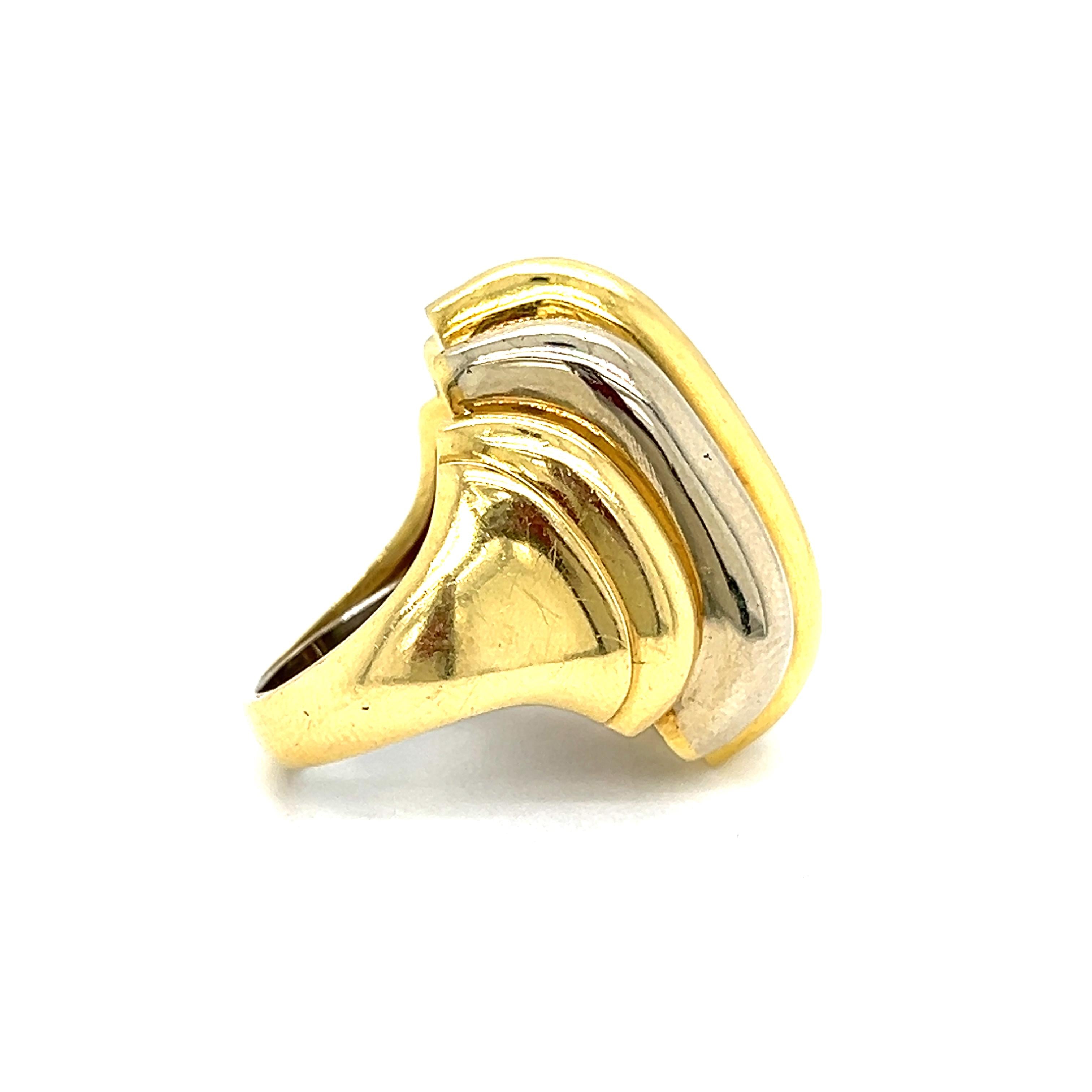 Vintage 18k White and Yellow Gold Ring