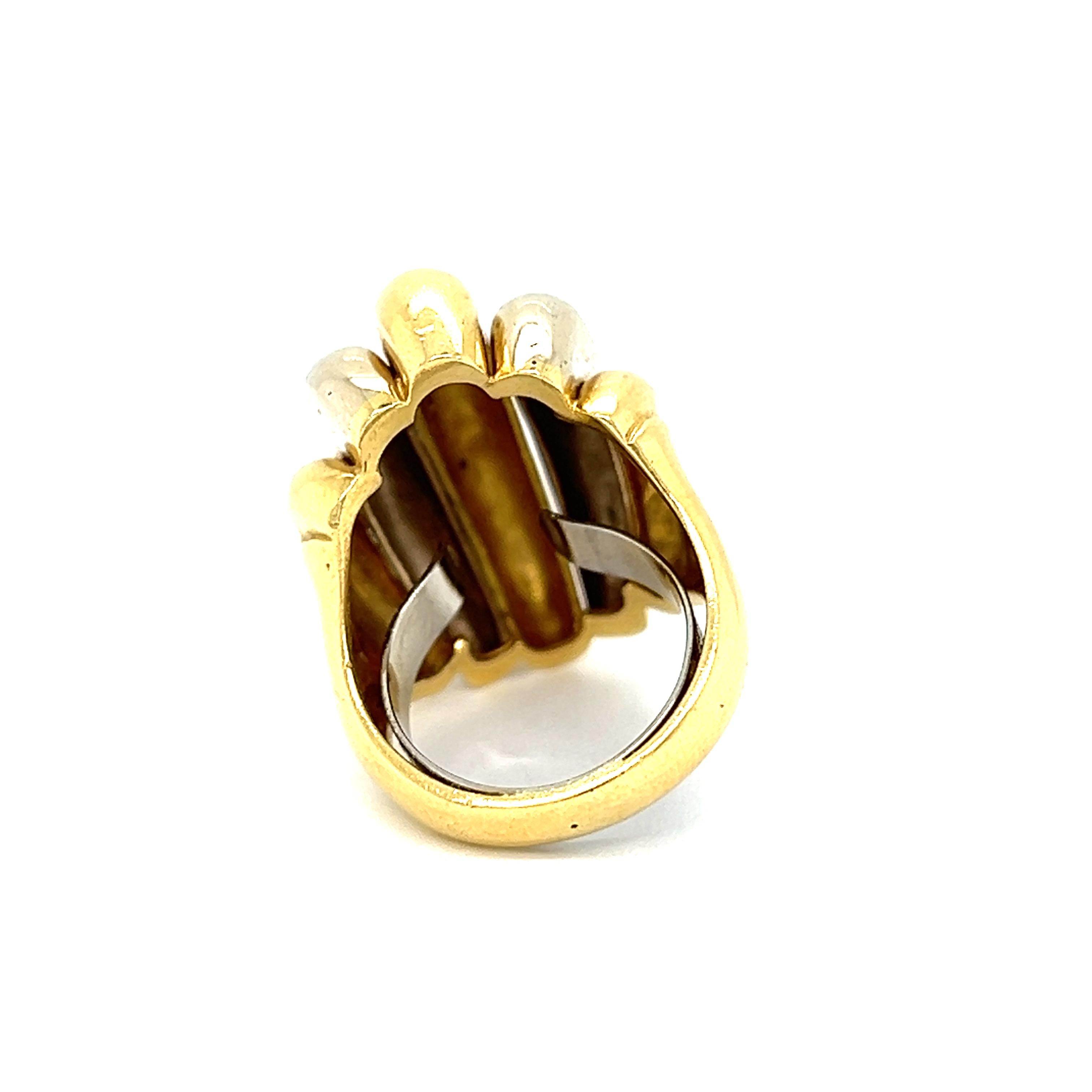 Vintage 18k White and Yellow Gold Ring