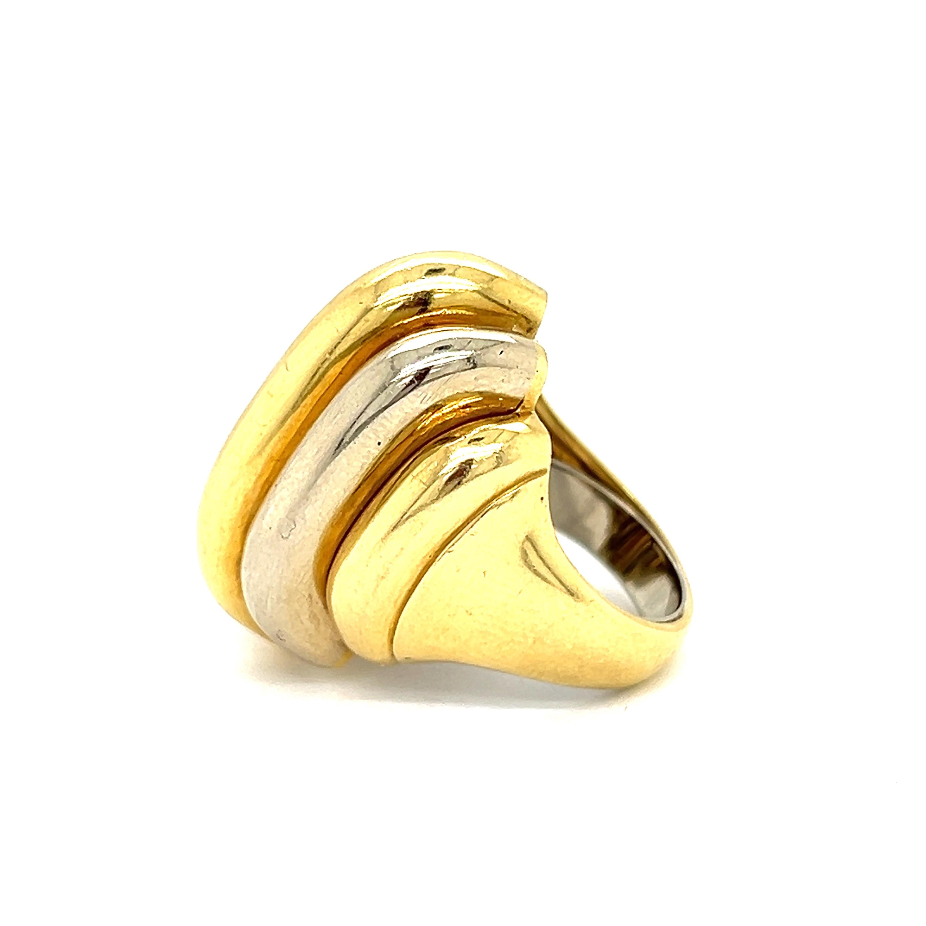Vintage 18k White and Yellow Gold Ring
