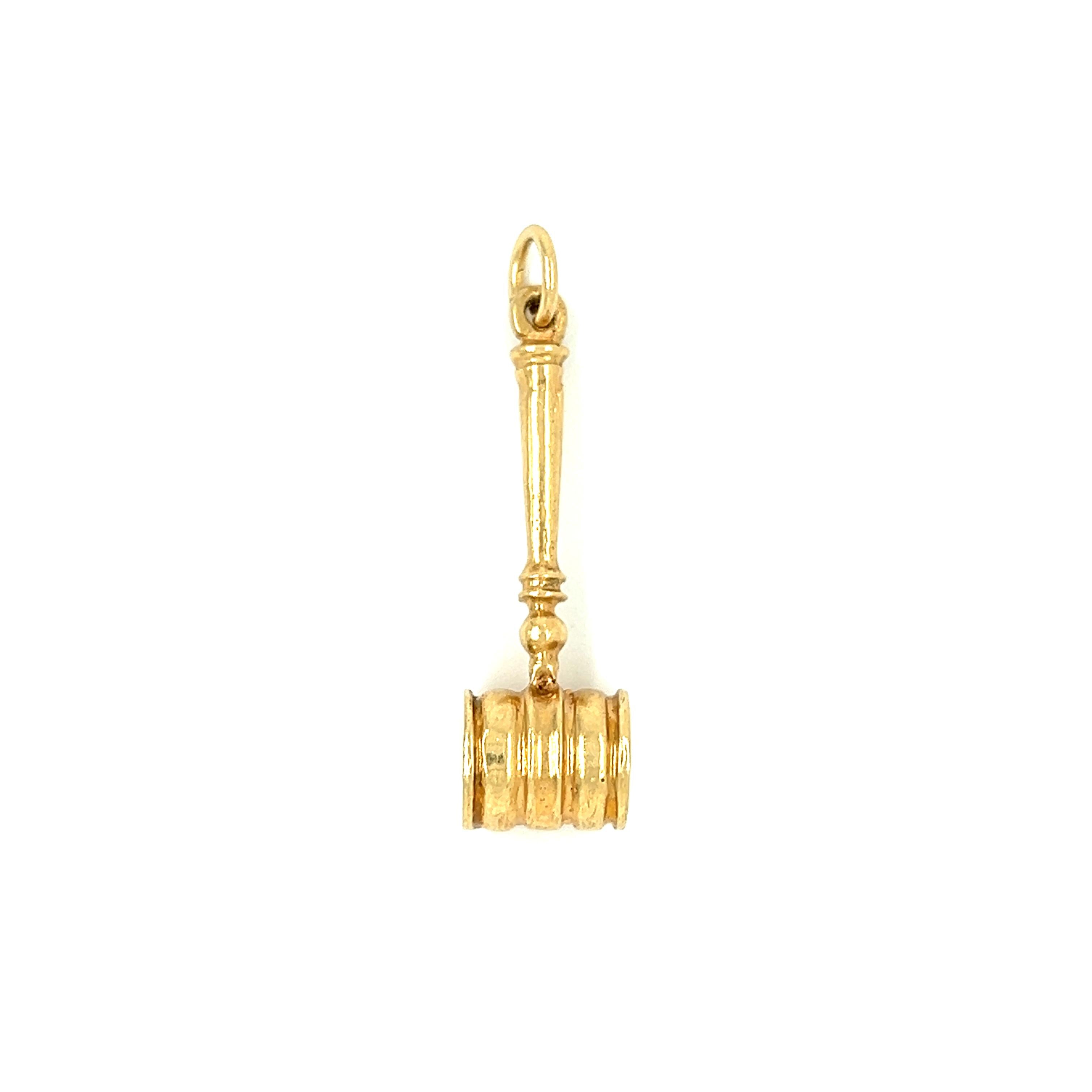 Vintage Gavel 14k Gold Charm MCJ2 Vintage