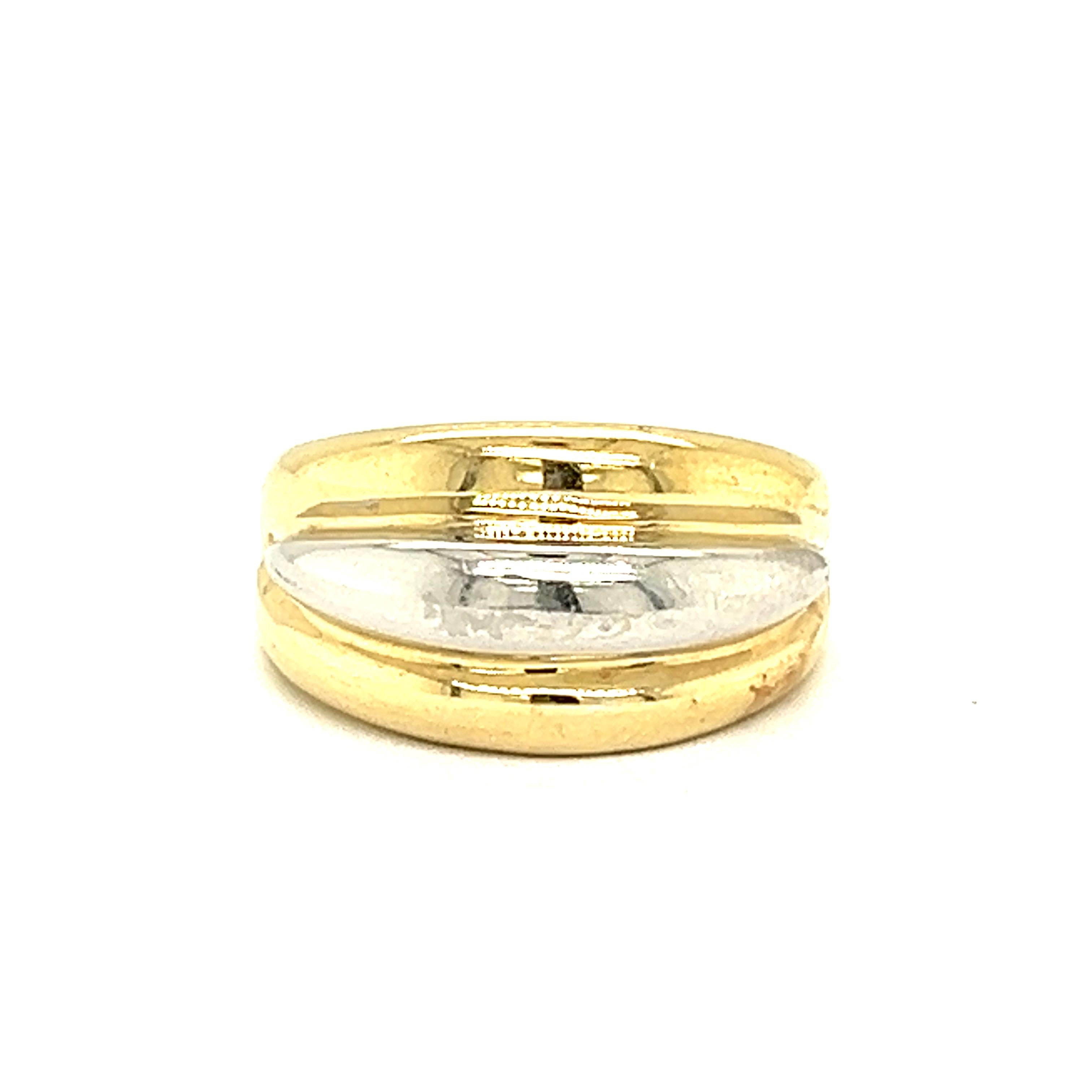 Vintage Two-Toned 14k White and Yellow Gold Ring