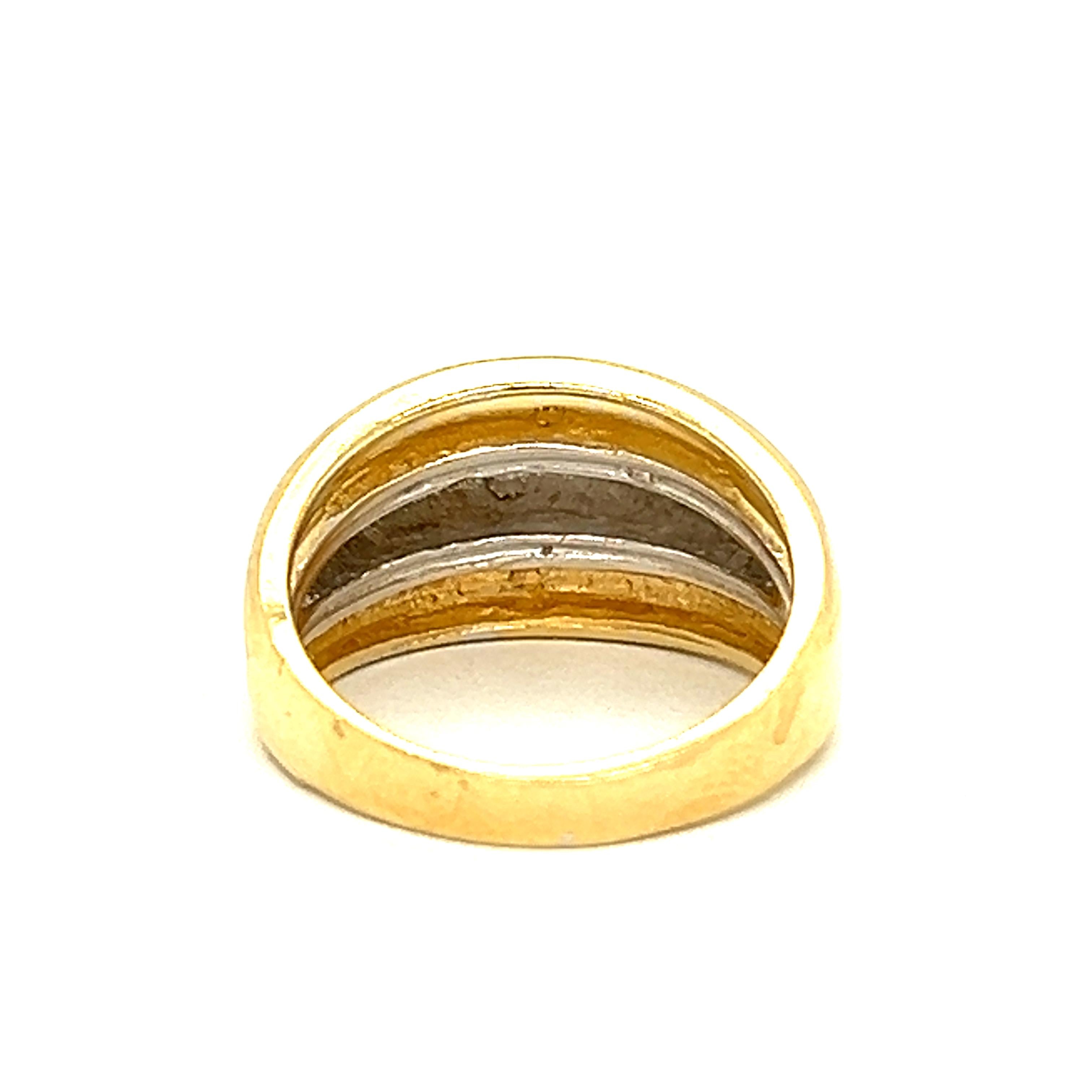 Vintage Two-Toned 14k White and Yellow Gold Ring