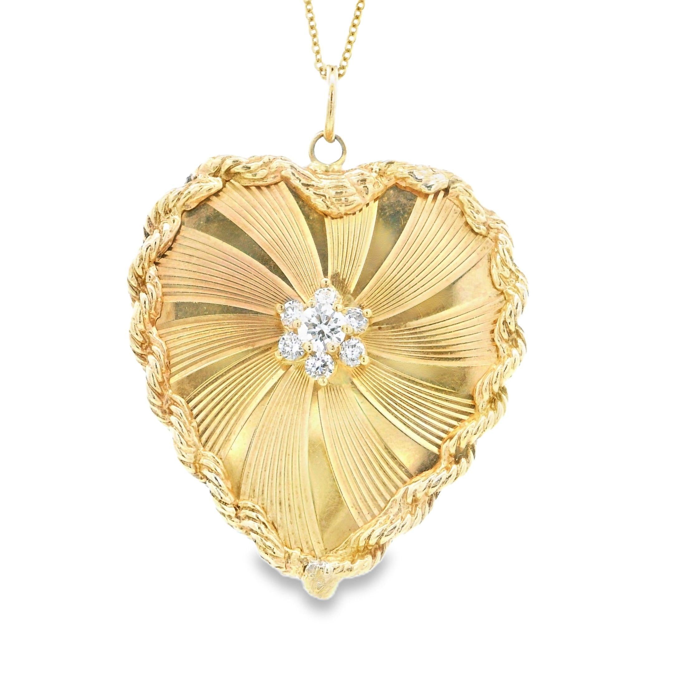 Vintage 14k Gold Diamond Heart Charm