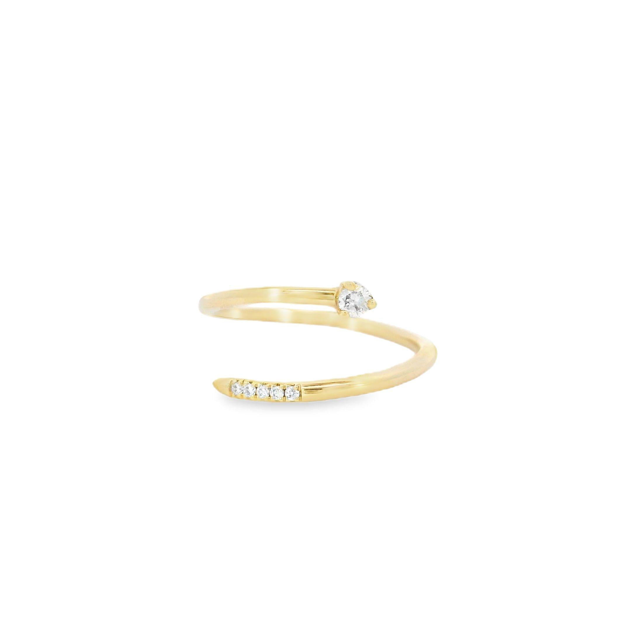 New 14k Gold Diamond Coil Ring