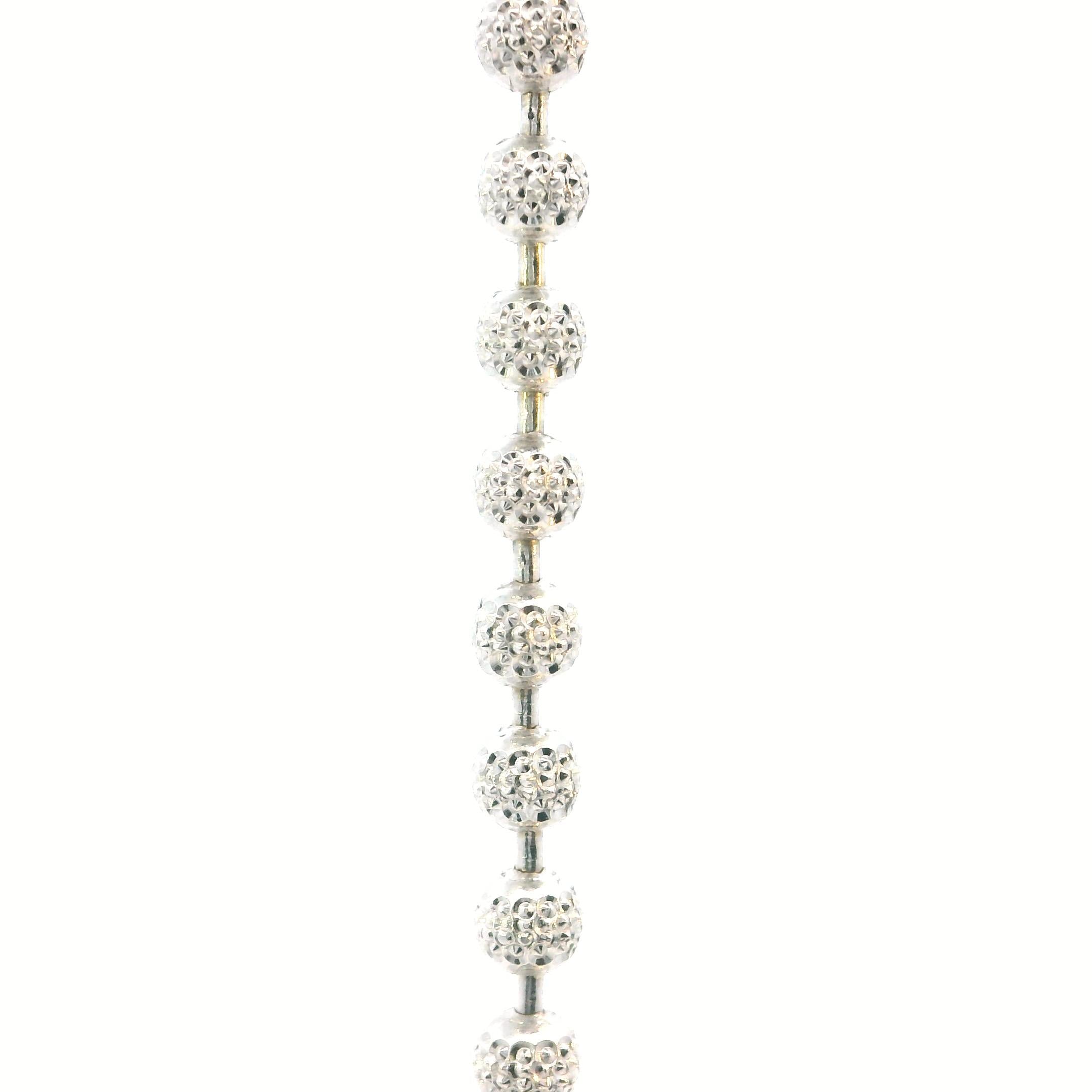 Vintage 14k White Gold 20" Textured Ball Chain