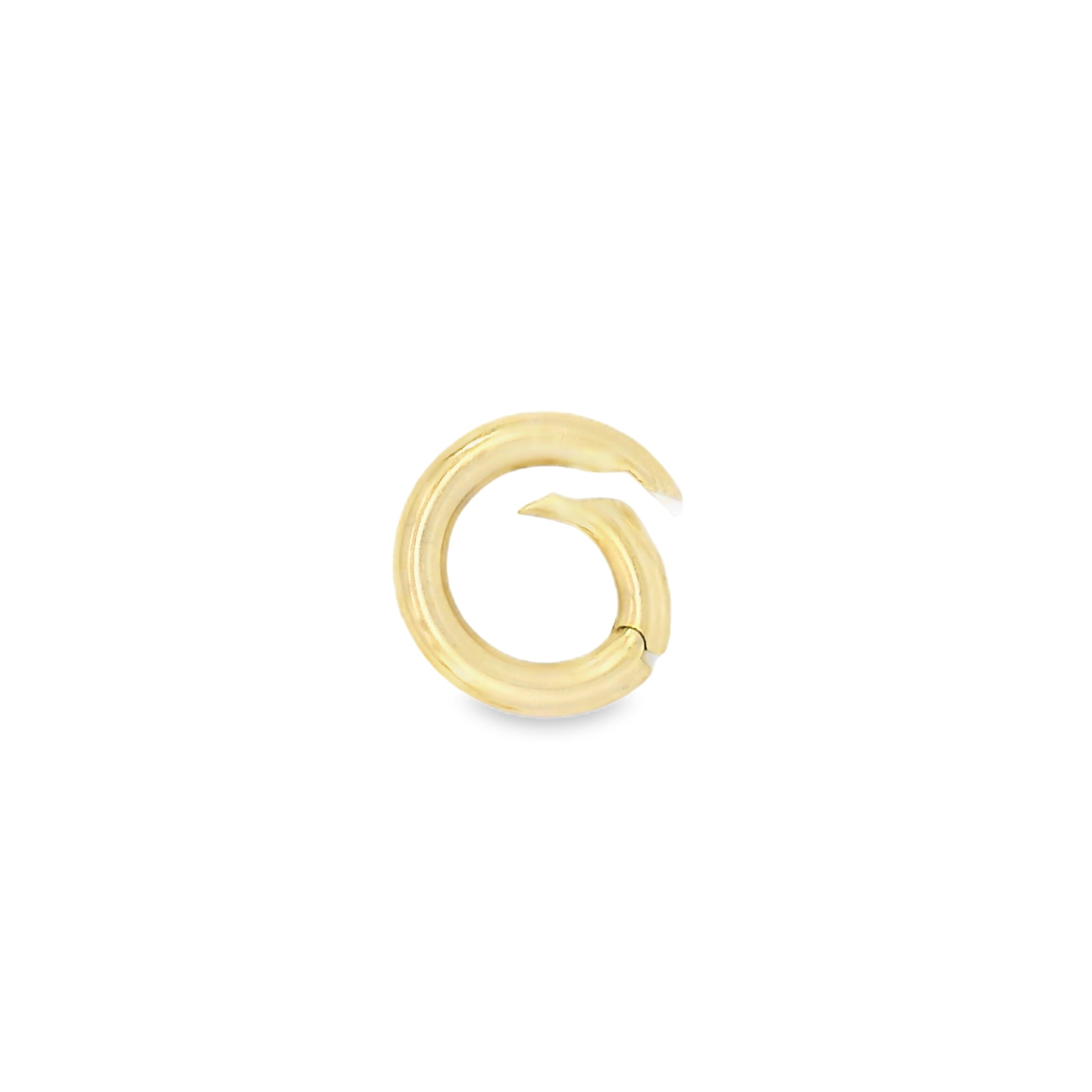 14K Yellow Gold Large Round Rolo Chain with Push in Circle Clasp