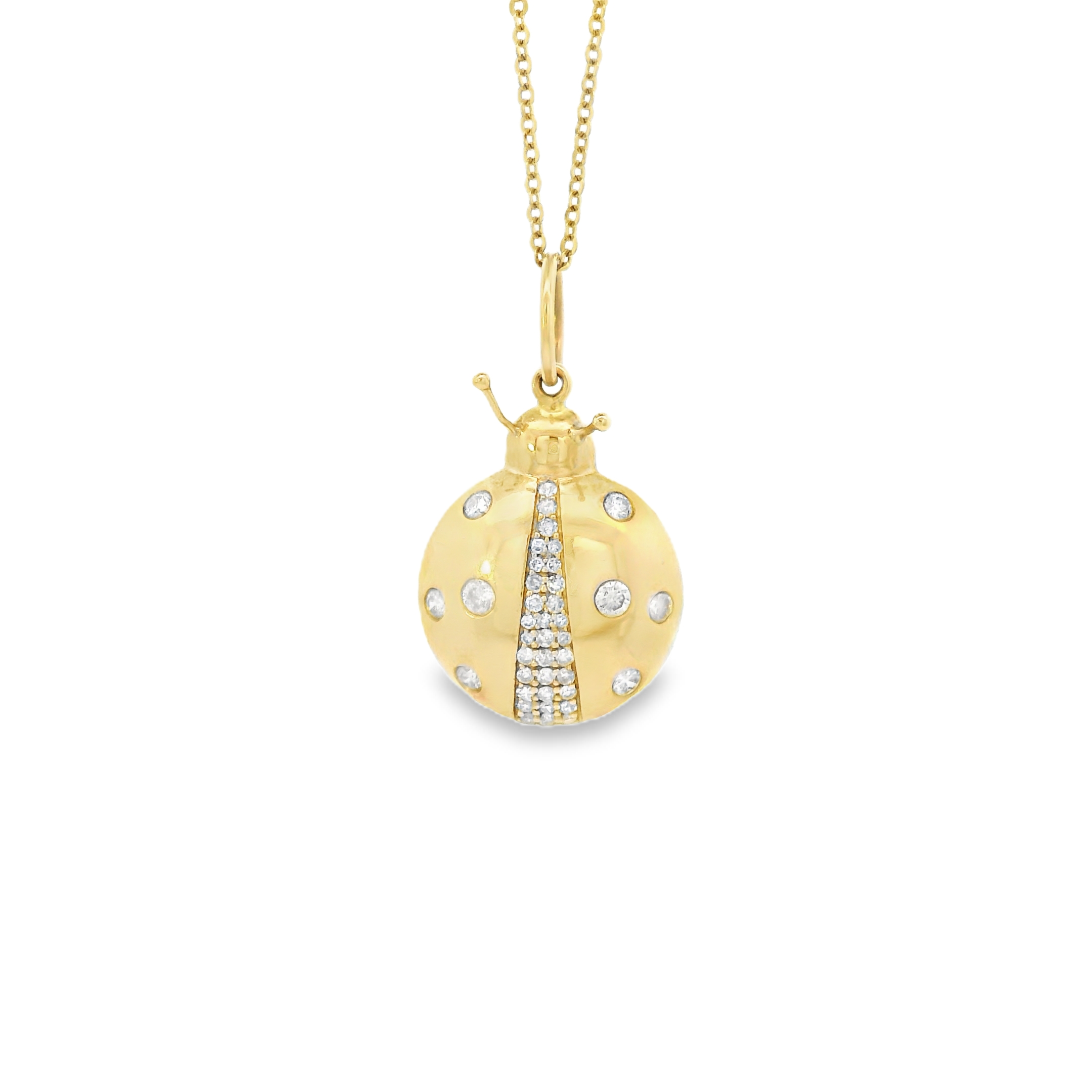 14k Gold Diamond Lady Bug Charm