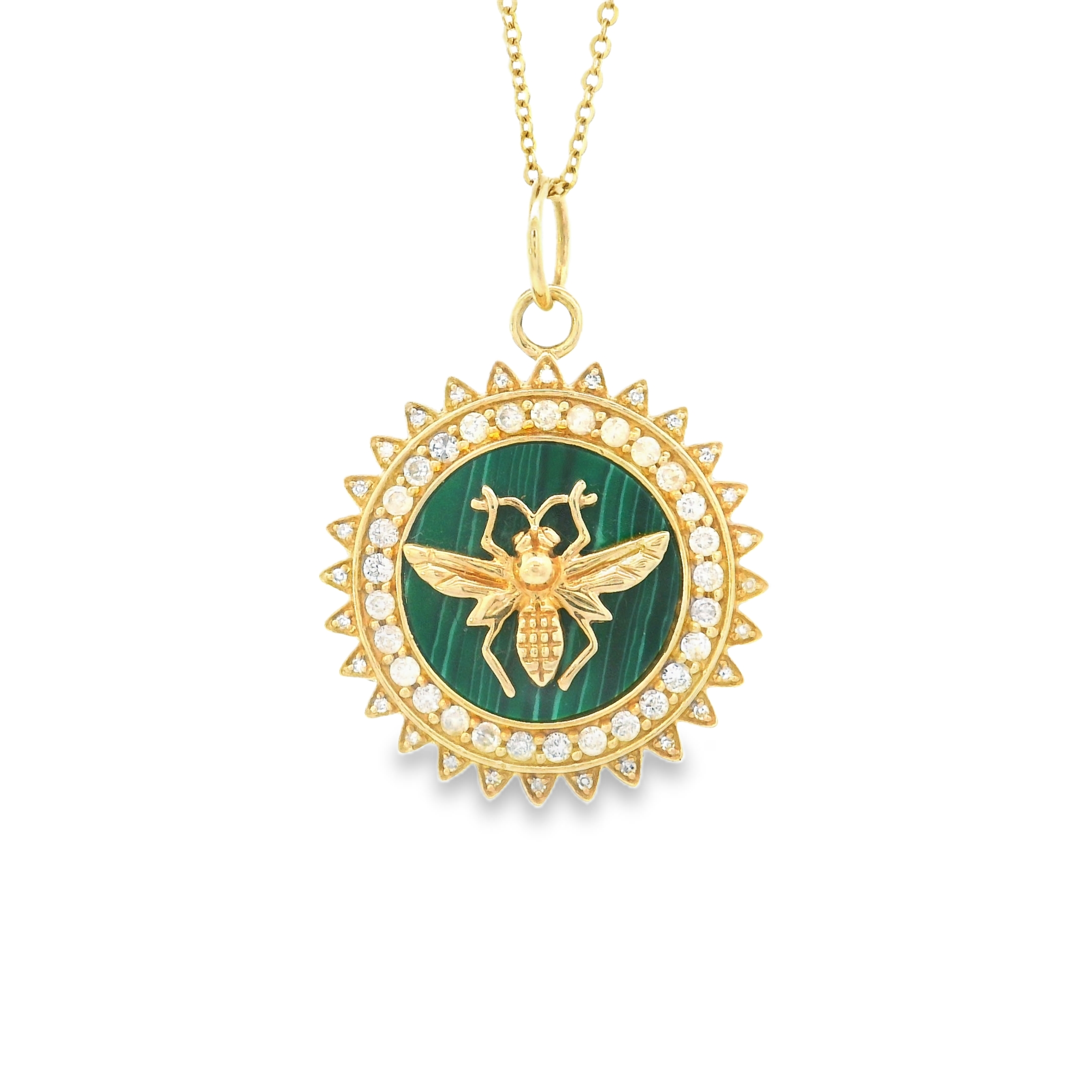 Diamond and Gemstone Bee 14k Gold Charm
