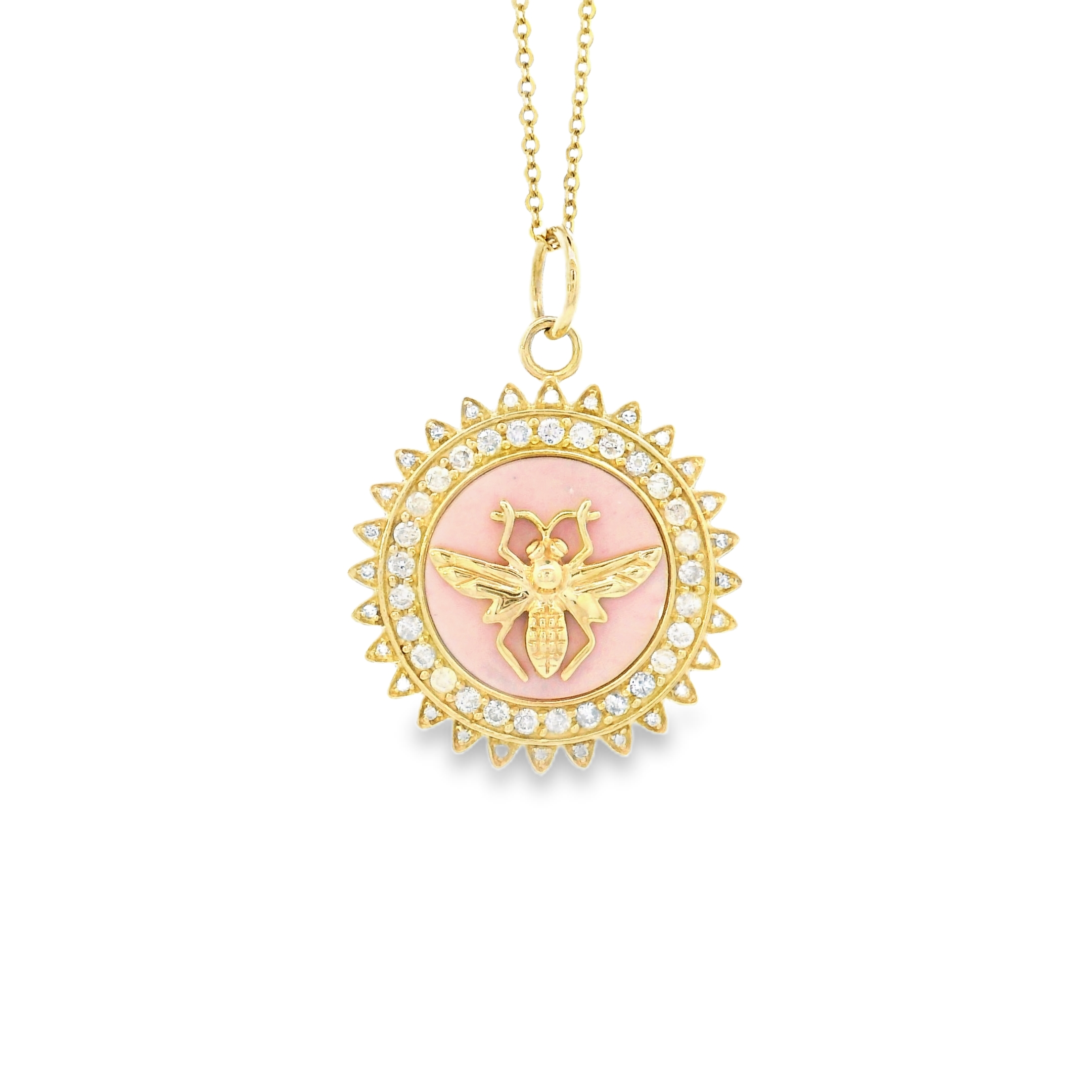 Diamond and Gemstone Bee 14k Gold Charm