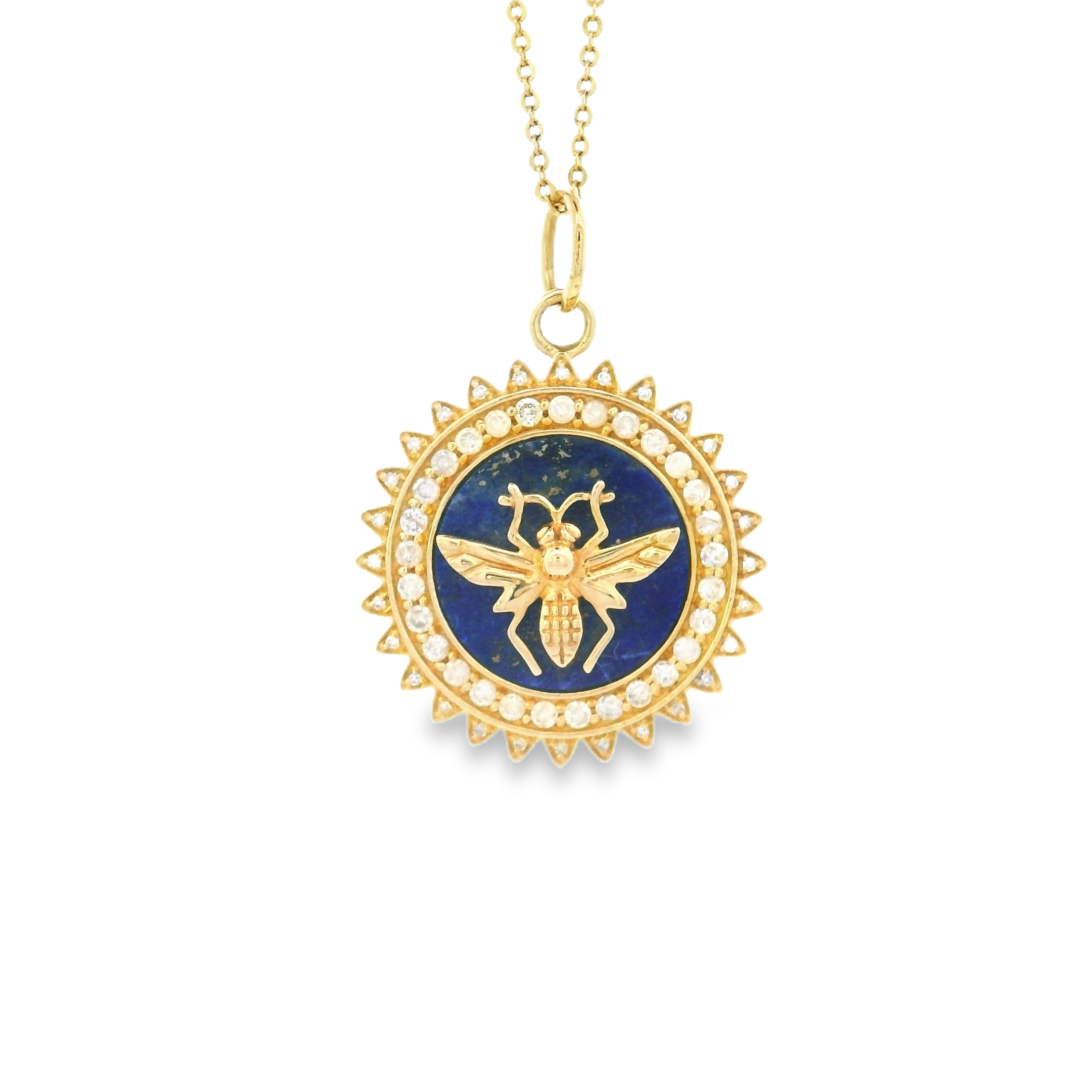 Diamond and Gemstone Bee 14k Gold Charm