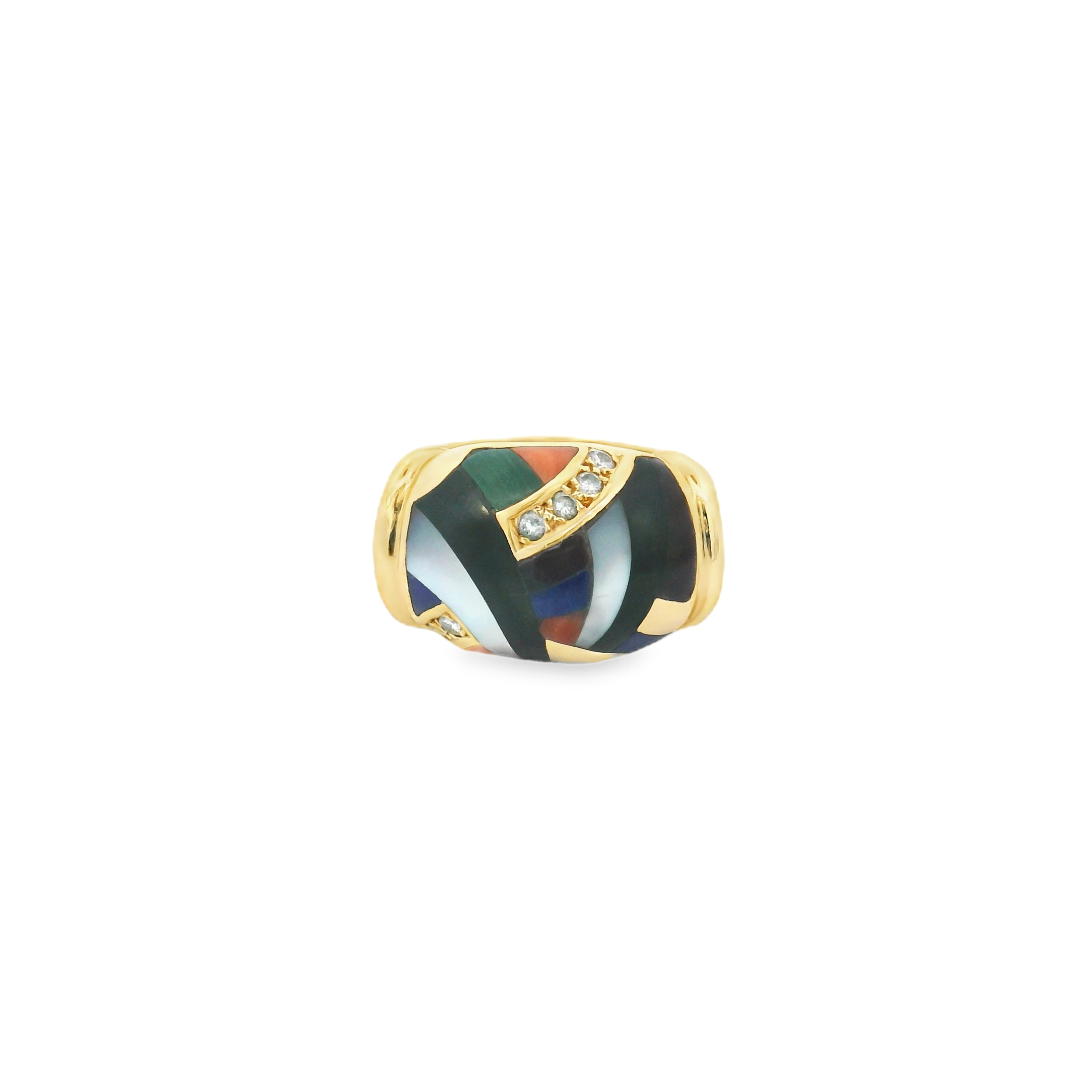 Vintage Diamond Gemstone 14k Gold Ring