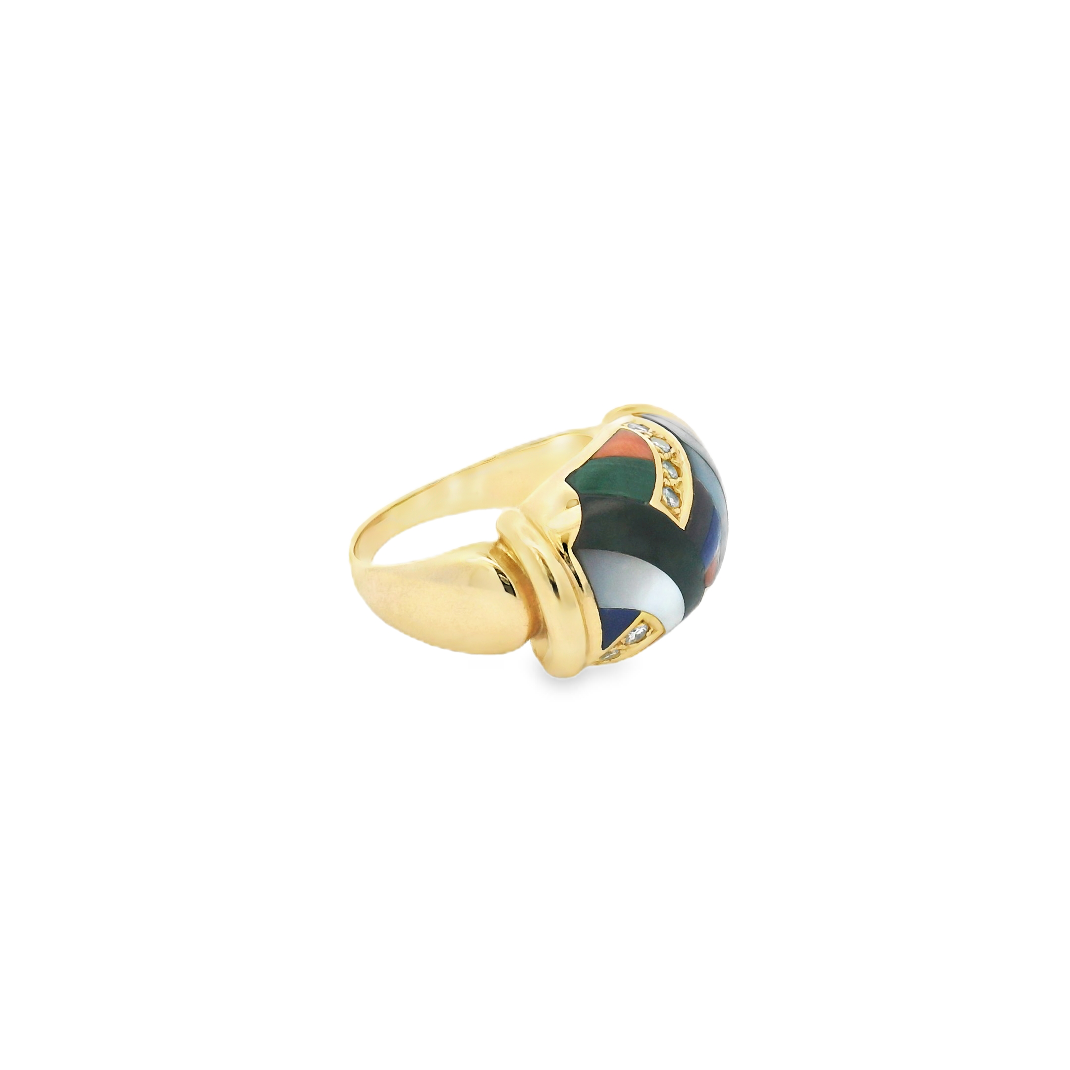 Vintage Diamond Gemstone 14k Gold Ring