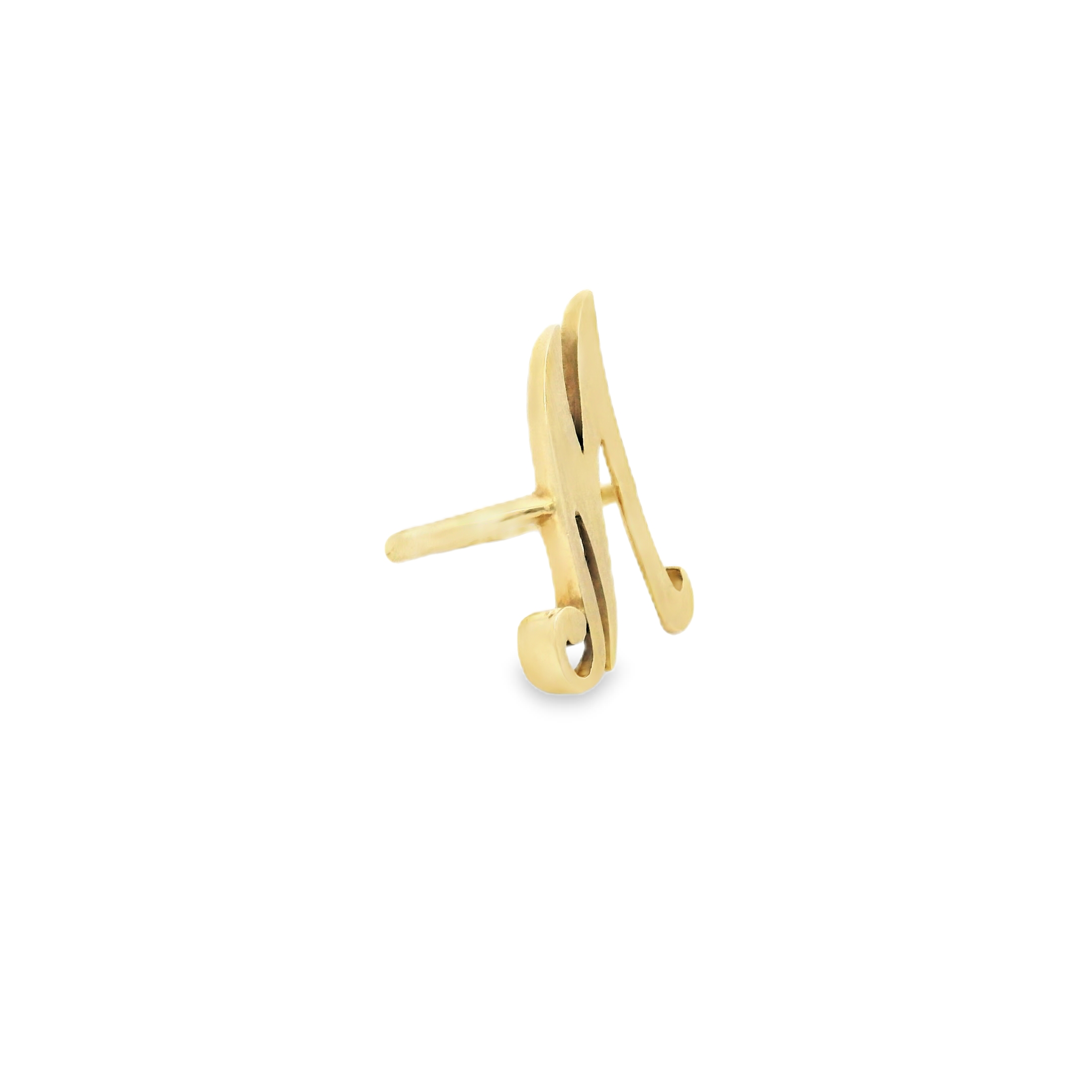 14k Yellow Gold Vintage "M"  Ring