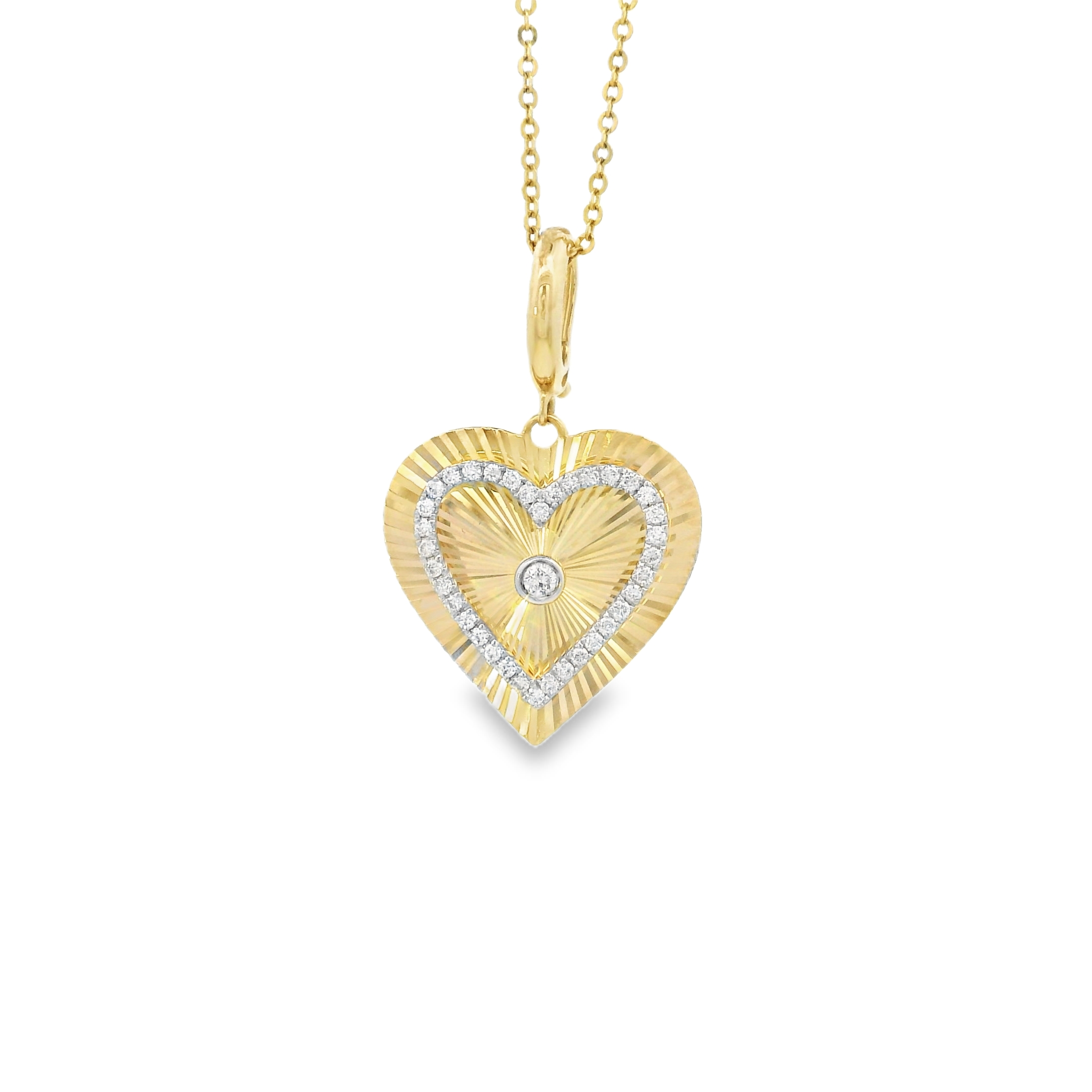 New Diamond Heart 14k Gold Charm