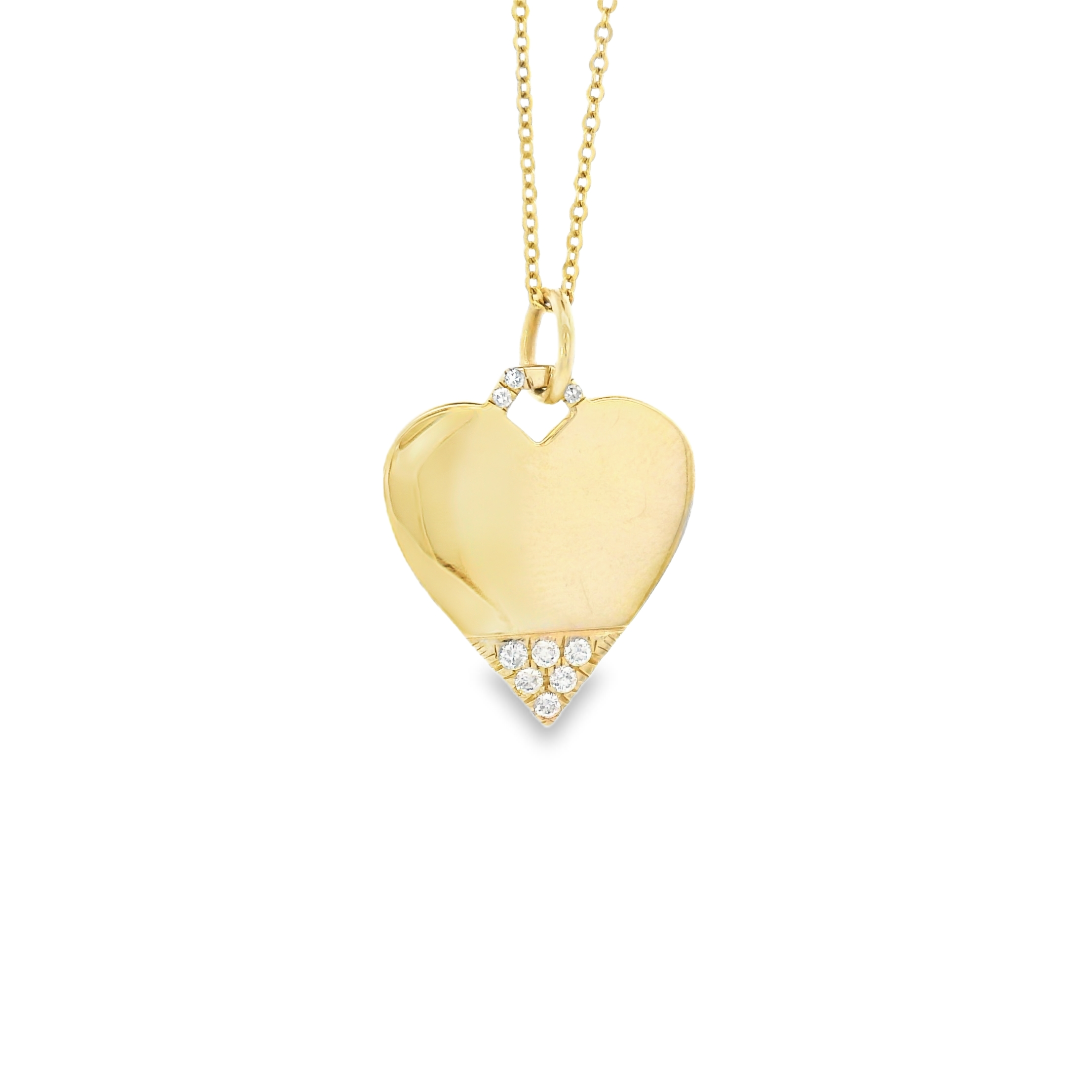 14k Yellow Gold Diamond Heart Charm