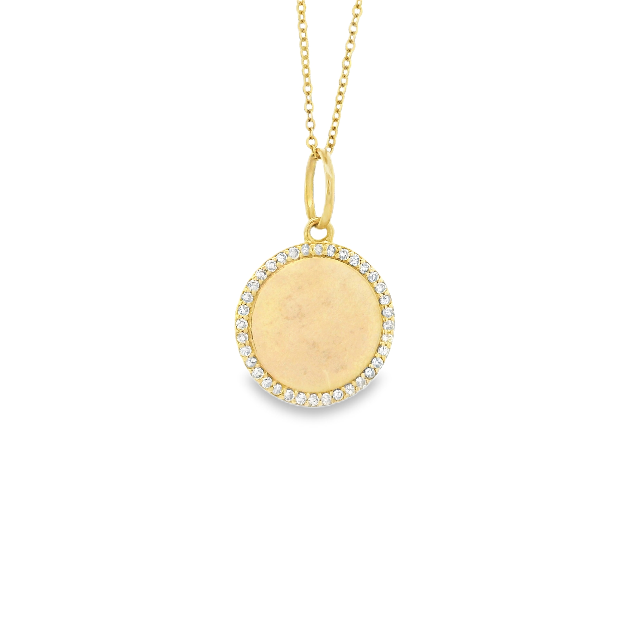 14k Yellow Gold Diamond Circle Charm