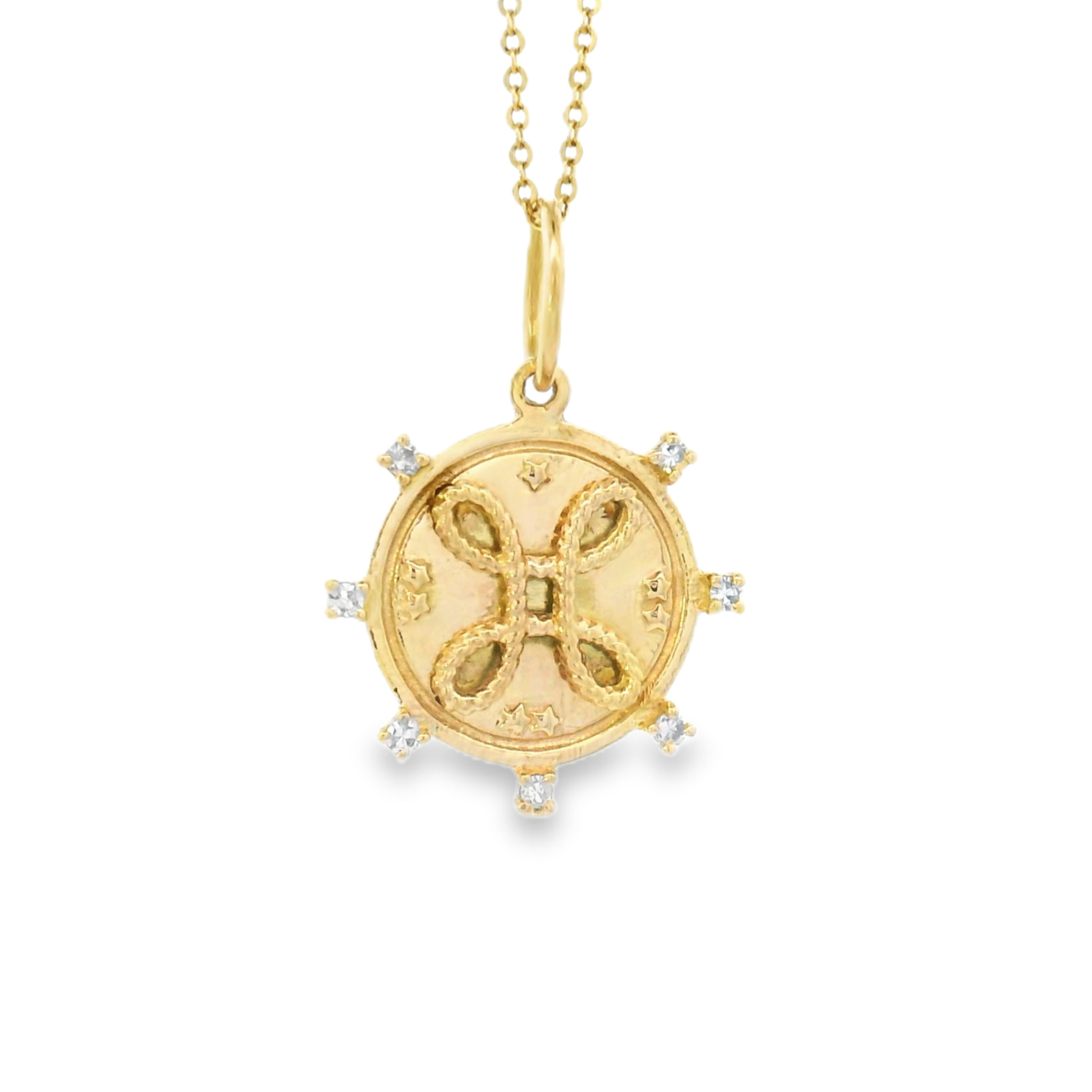 14k Yellow Gold Diamond Infinity Sign Charm