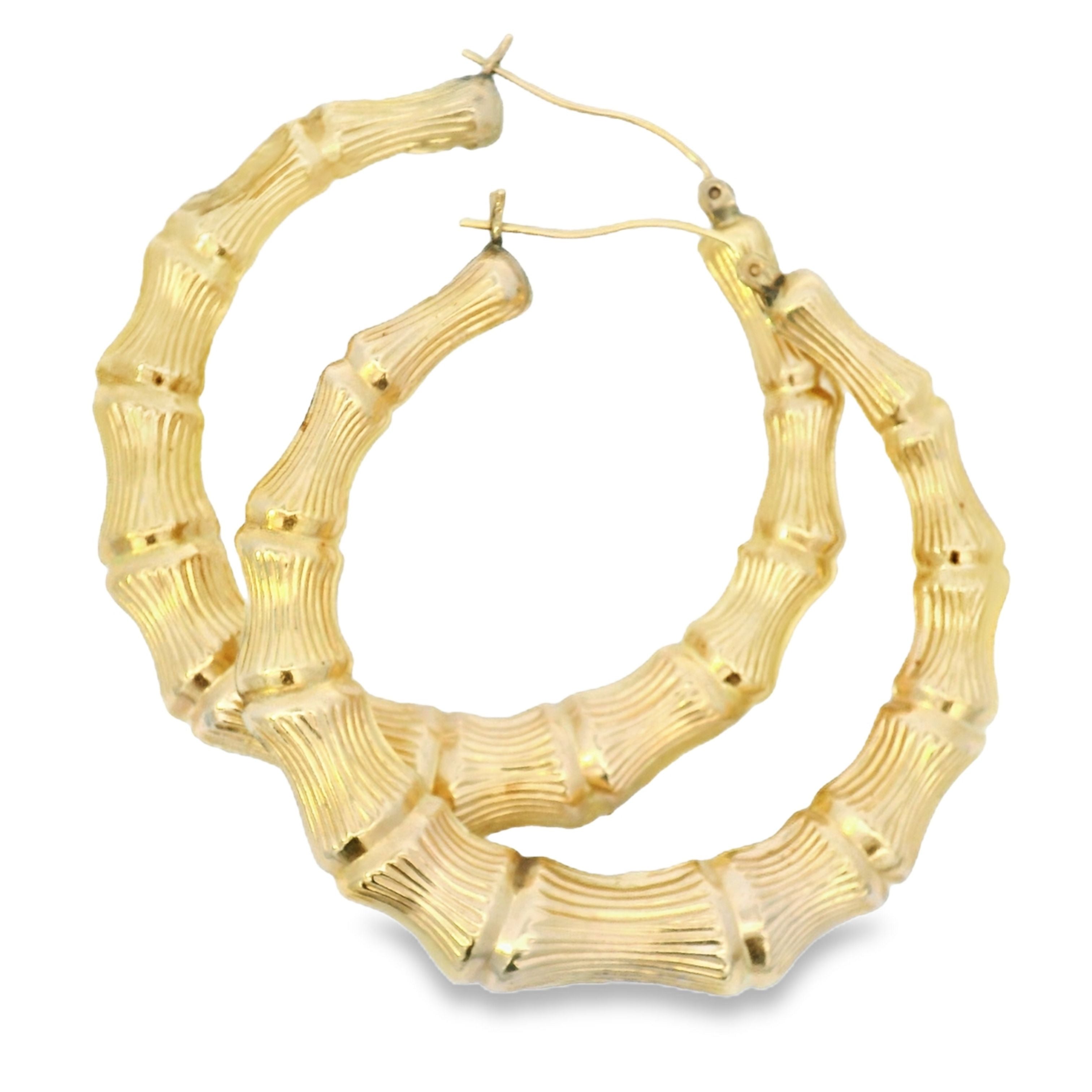 14K Bamboo deals Hoops