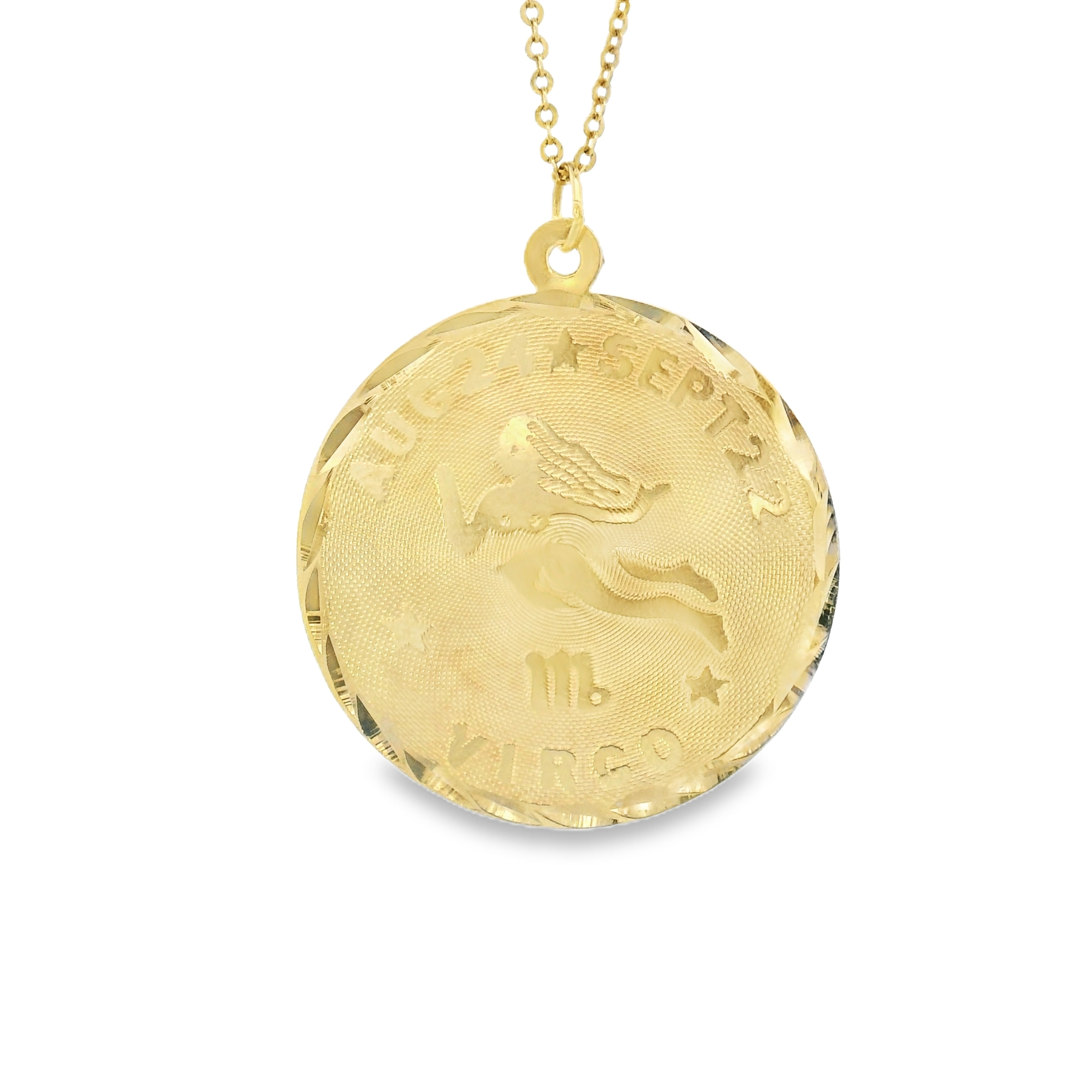 Vintage Virgo Moneda 14k Encanto de Oro