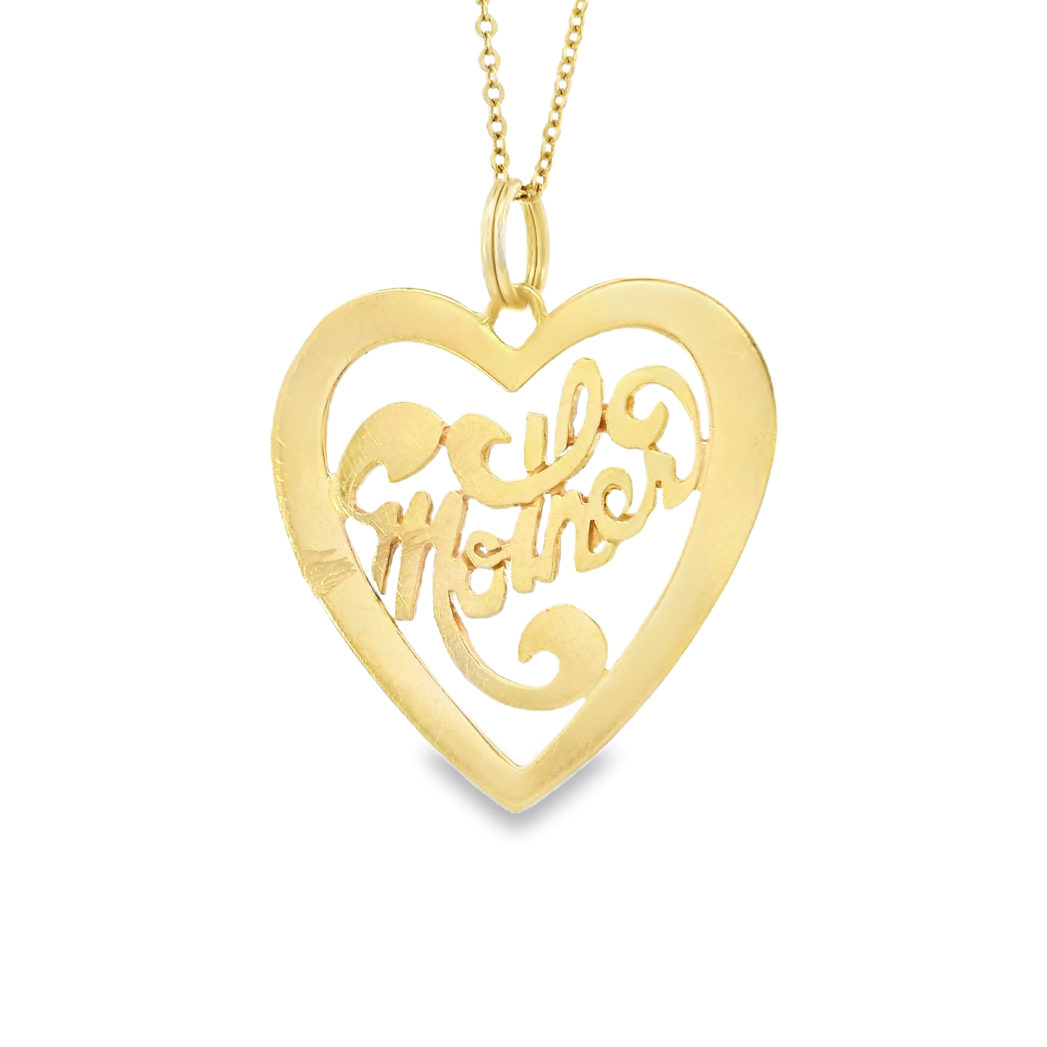 Vintage "Mother" Heart 14k Gold Charm