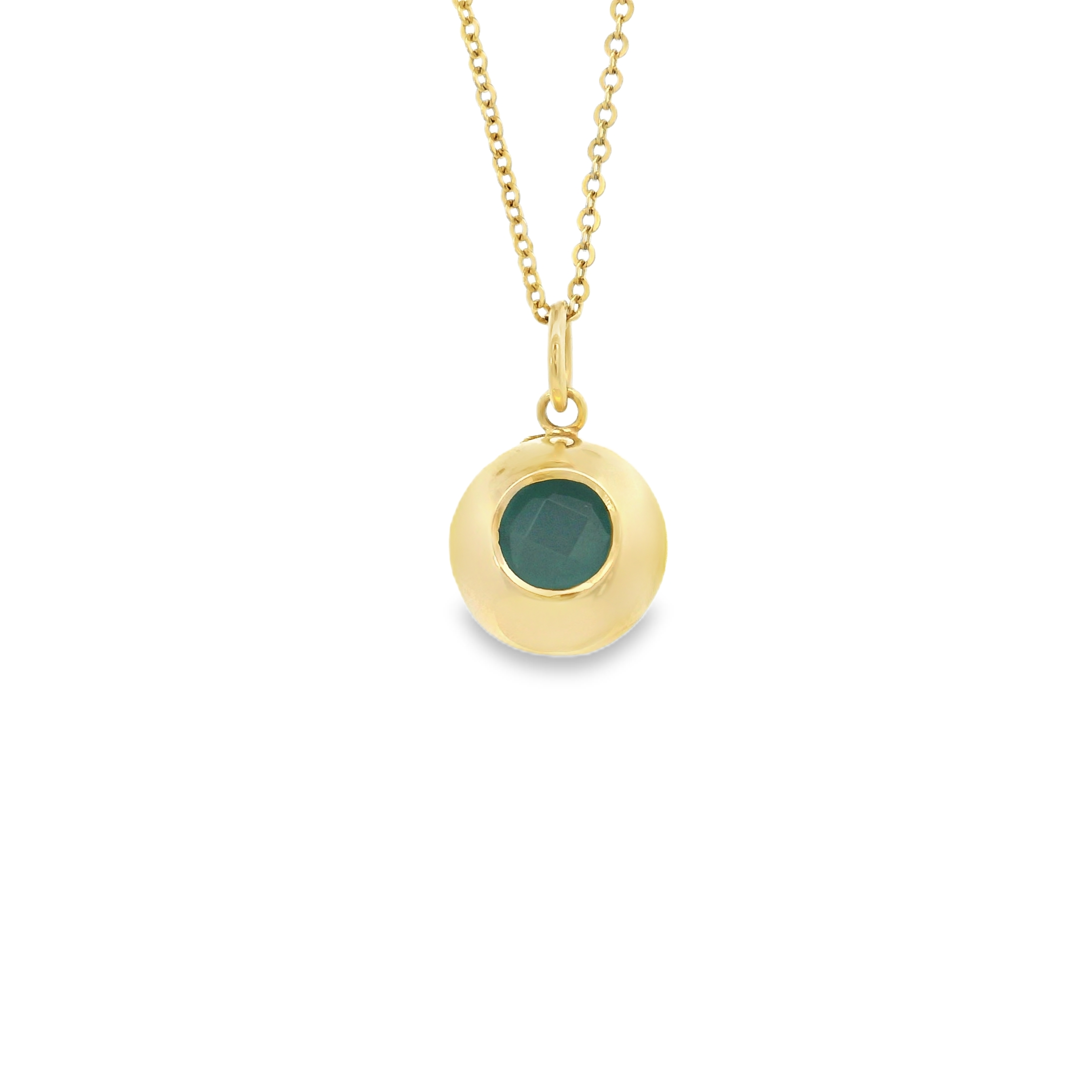 Vintage Green Aventurine 14k Gold Charm