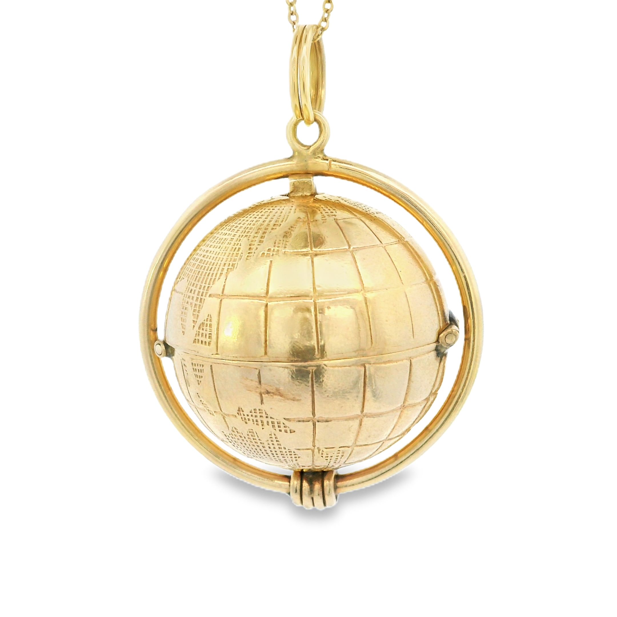 Vintage 14k Gold Globe Homing Accordion Locket