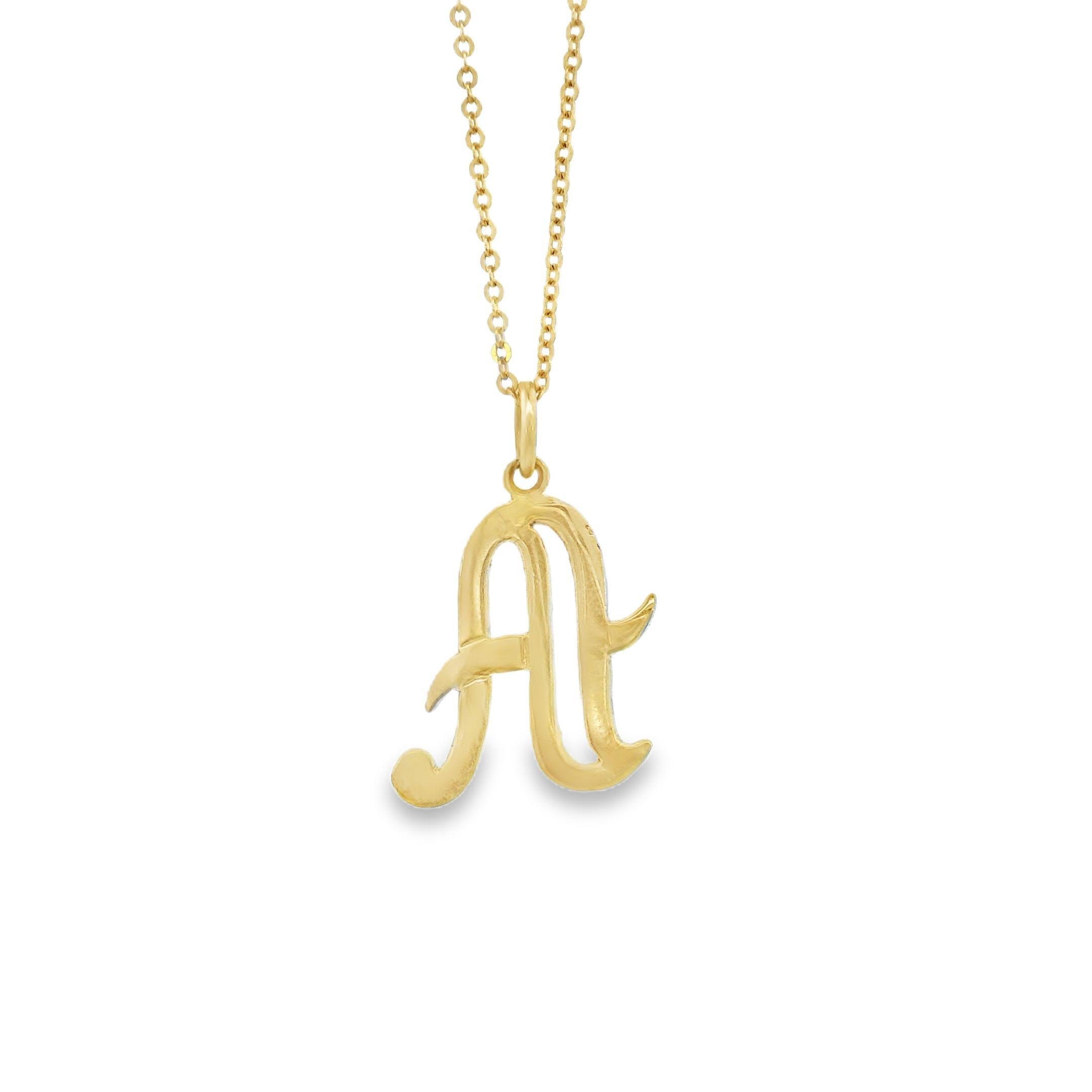 Vintage "A" 14k Gold Charm