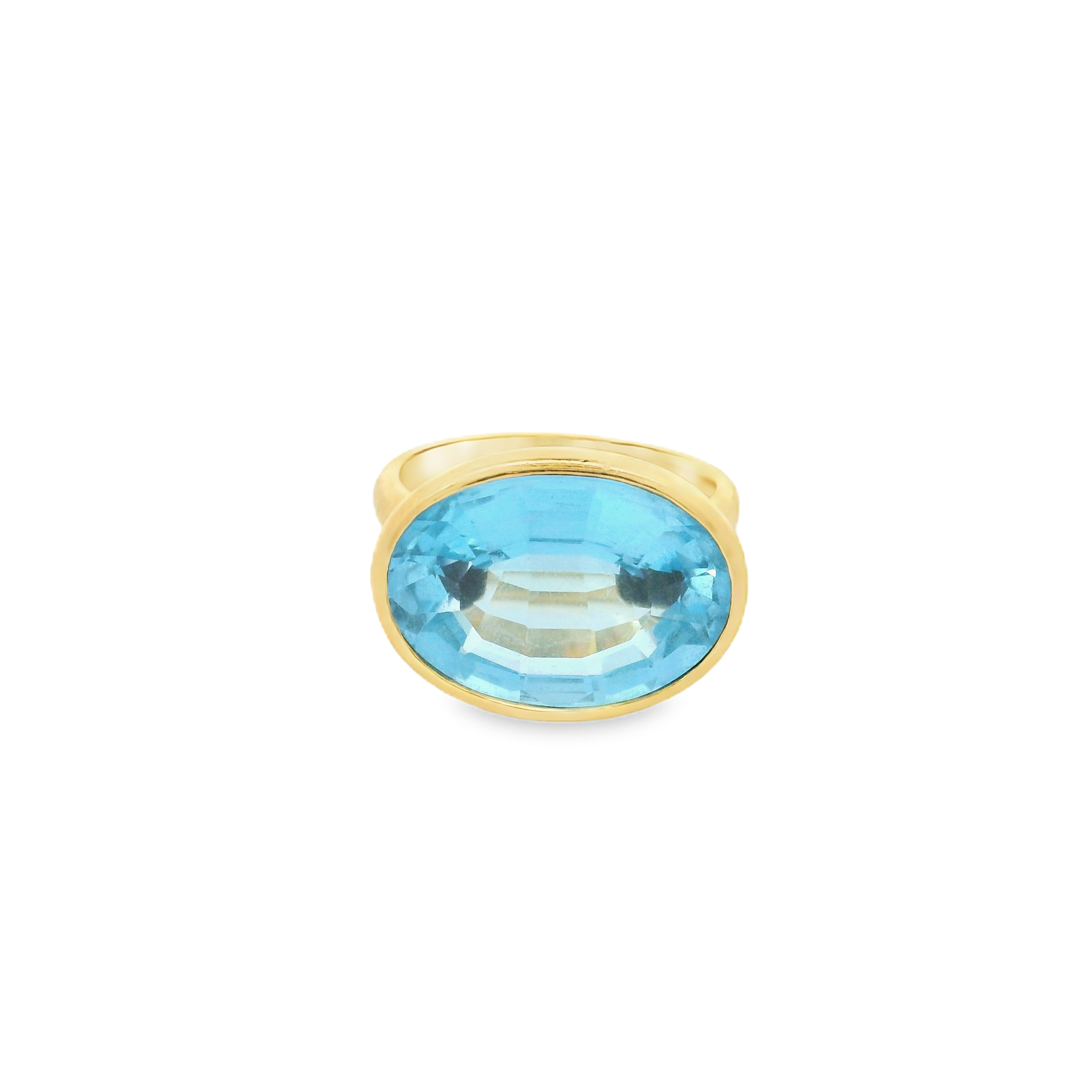 Swissblue Topaz 22k Gold Ring