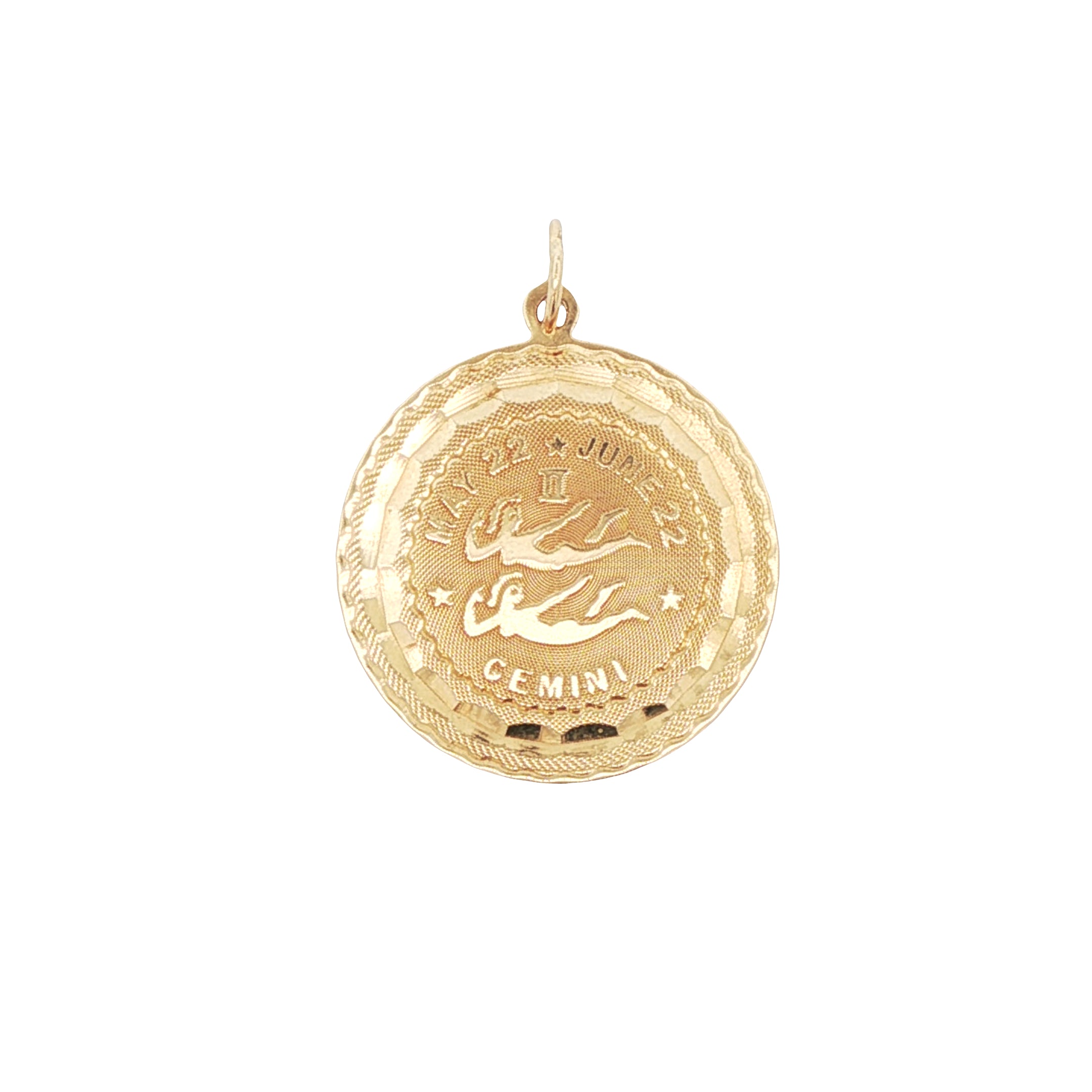 14k Yellow Gold Vintage Gemini Zodiac Charm