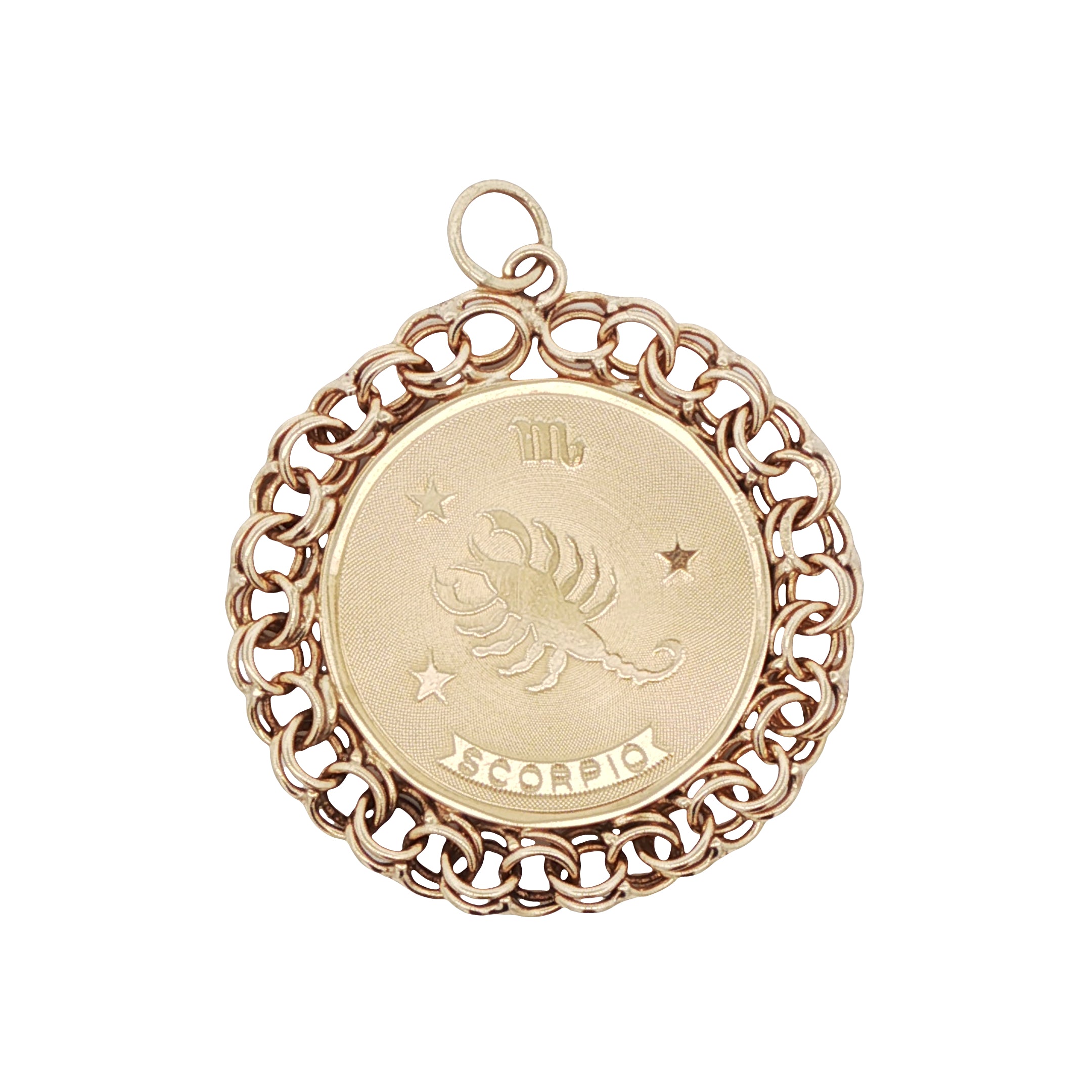 14k Yellow Gold Vintage Scorpio Zodiac Charm