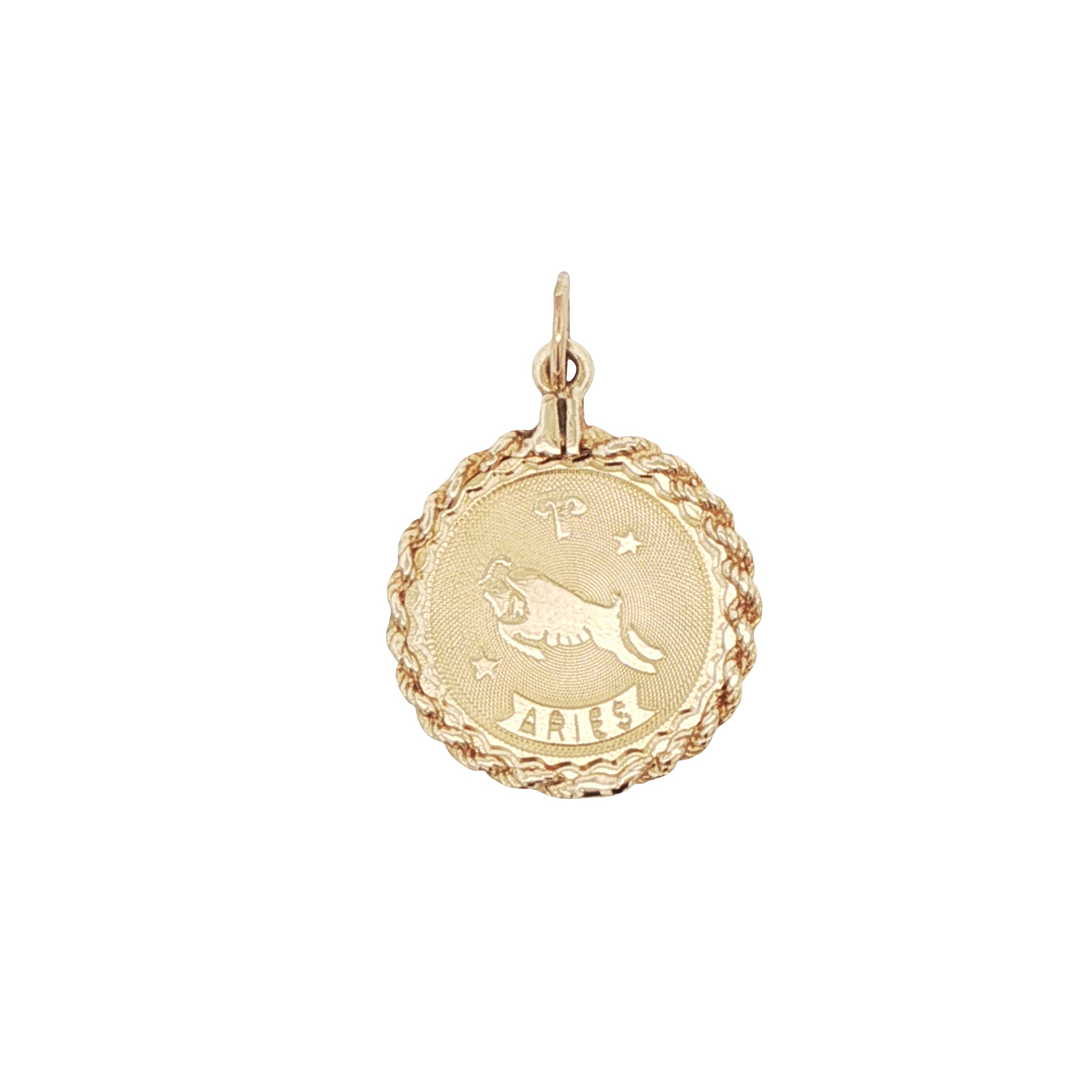 14k Yellow Gold Vintage Aries Zodiac Charm