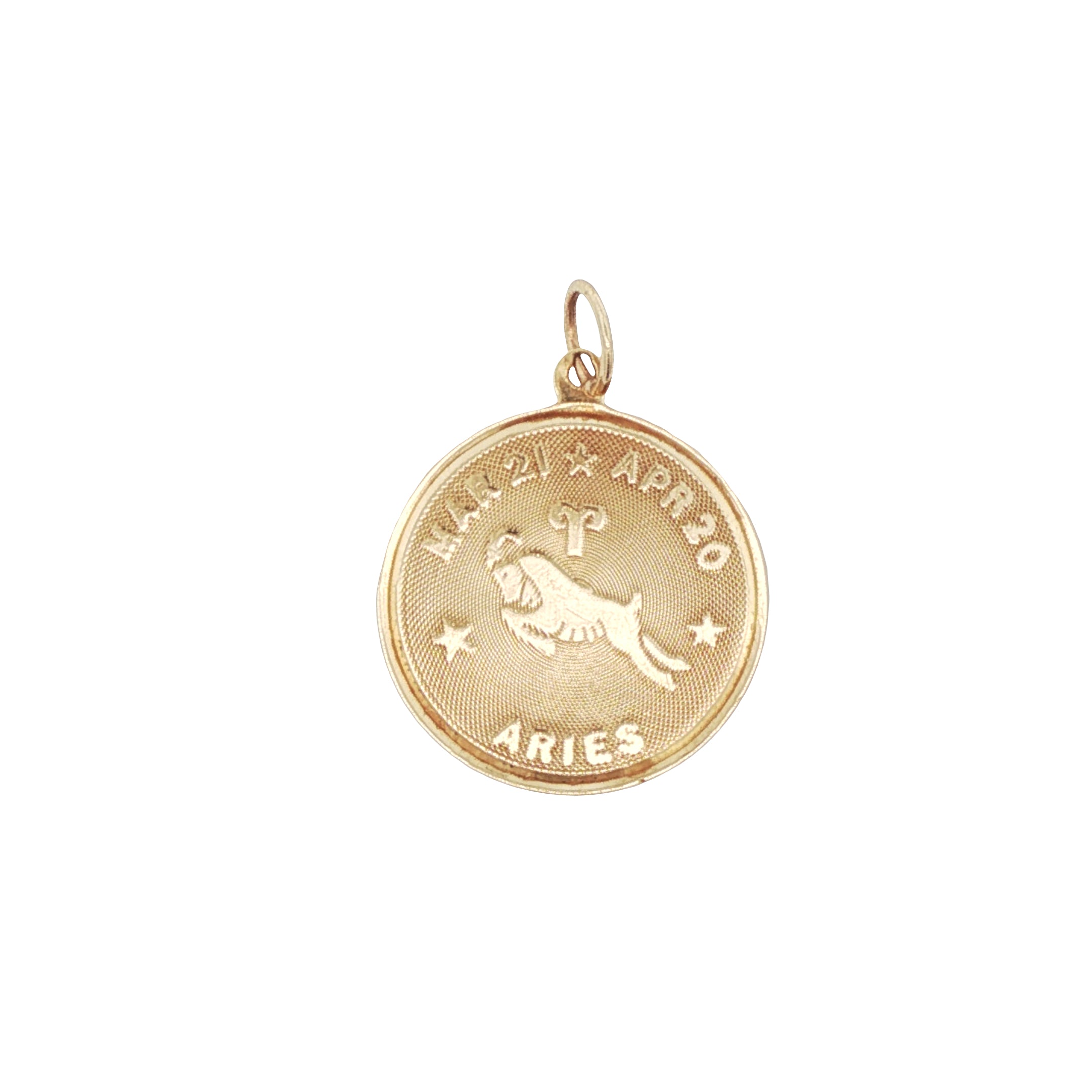 14k Yellow Gold Vintage Aries Zodiac Charm