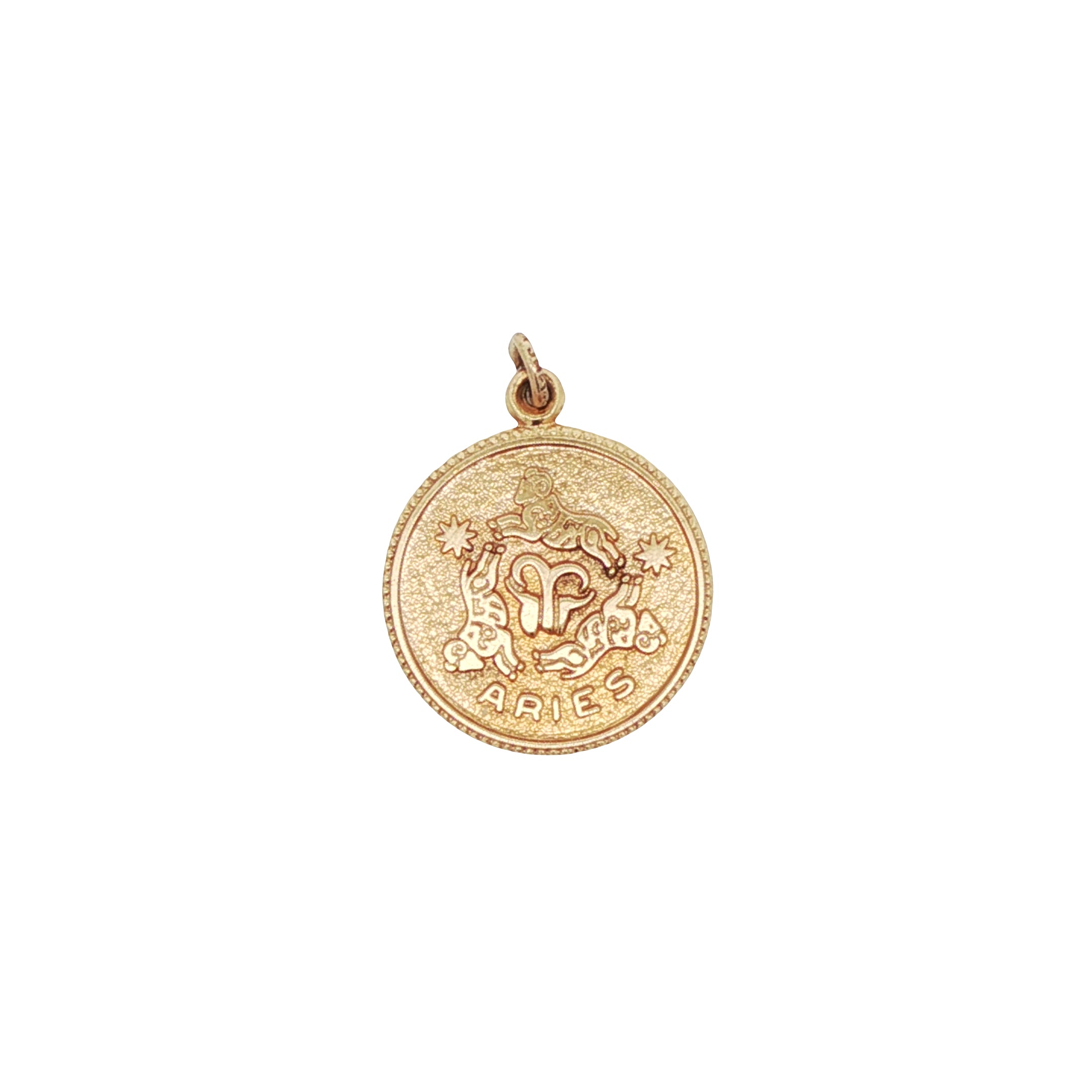 14k Yellow Gold Vintage Aries Zodiac Charm